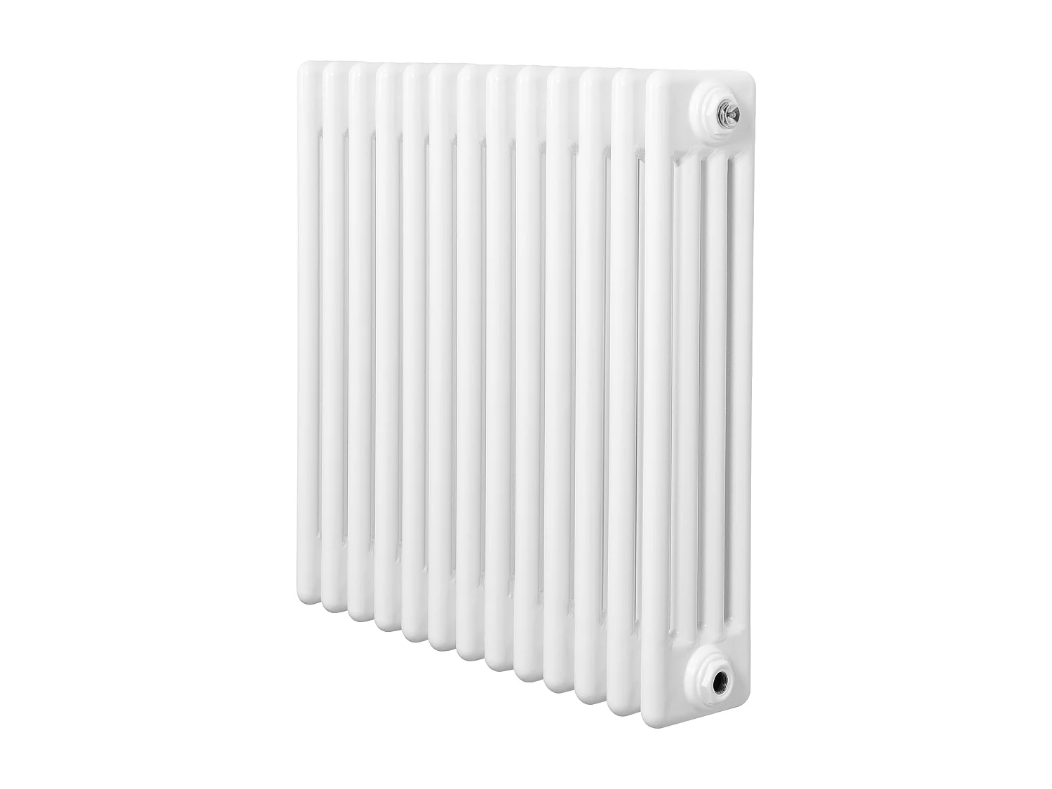 Radiador Tradicional Horizontal 4 Columnas - Blanco| 600mm x 605mm | Acero Premium 756 W | Soportes, Kit, Cepillo | Garantía 15 Años | Calefacción