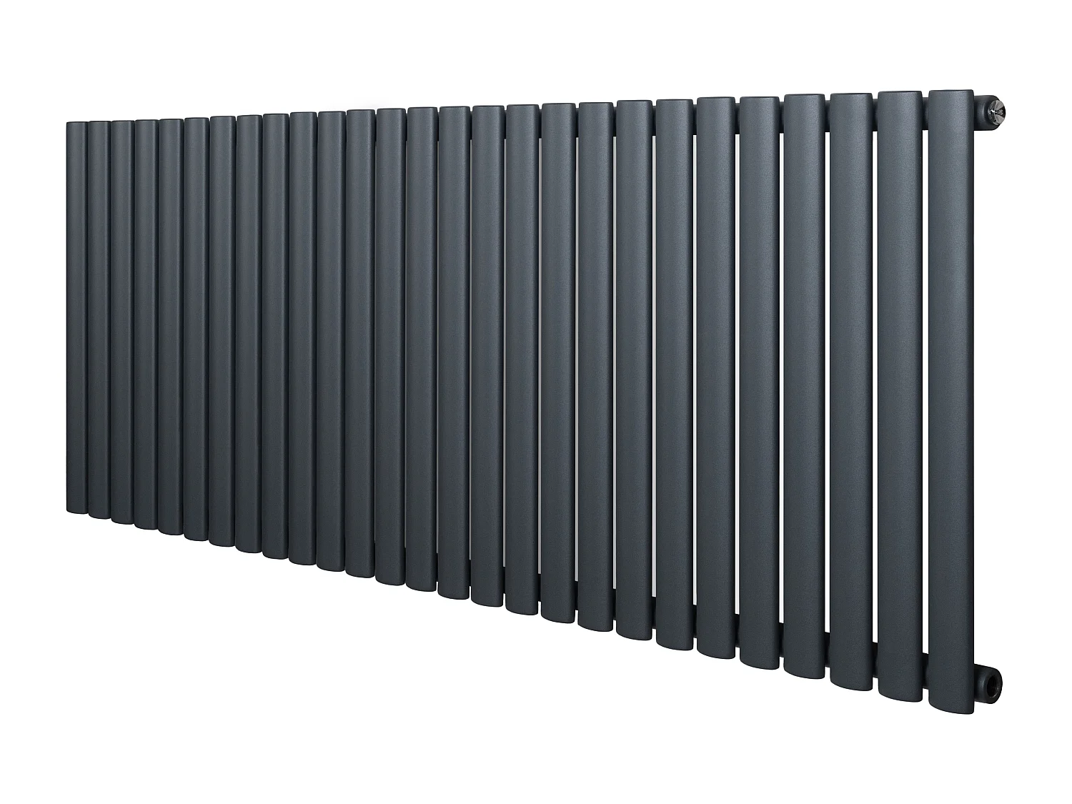 Horizontaal design radiator ovaal - 1 kolom - antraciet grijs - 600 x 1620 mm