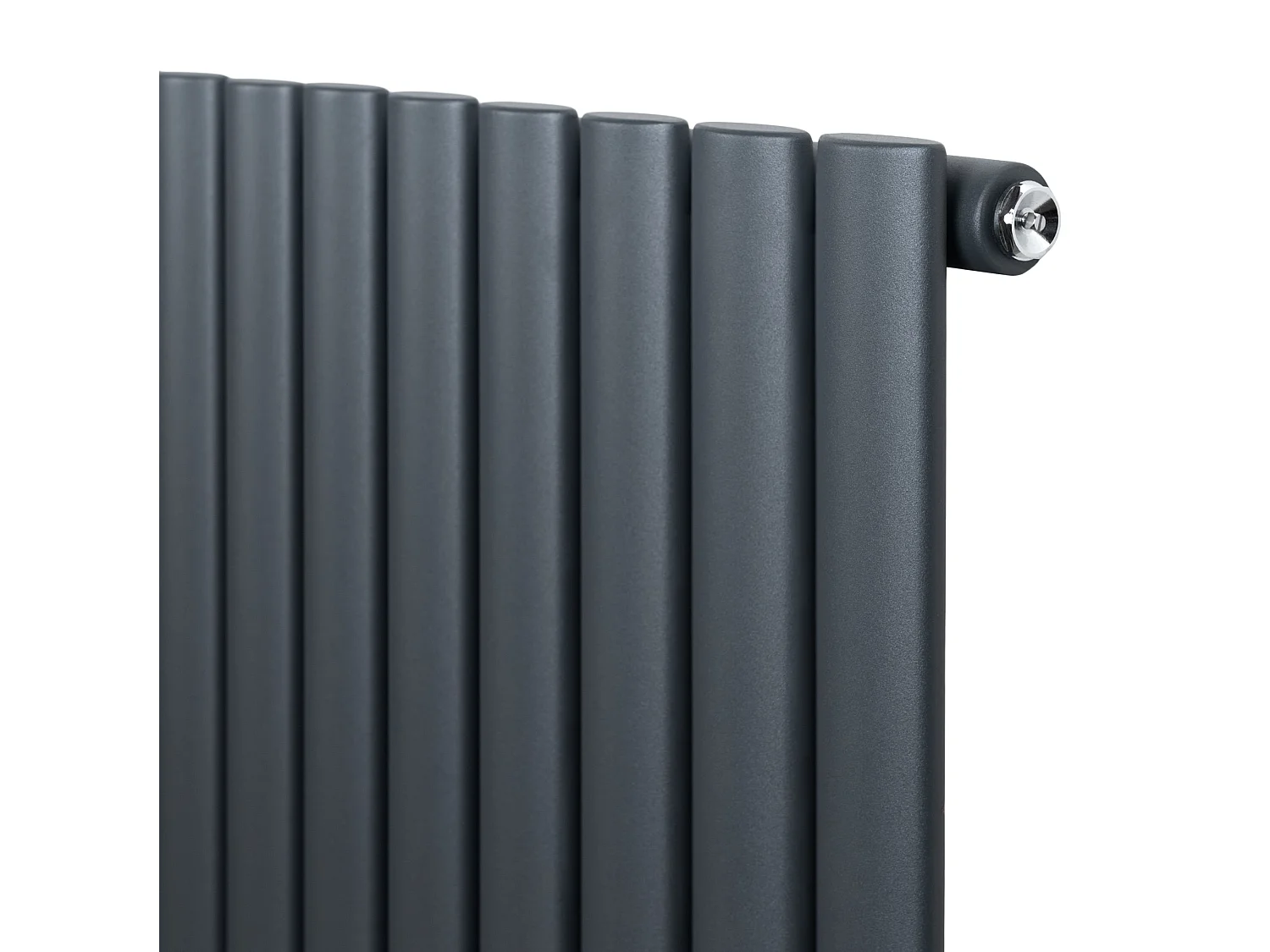 Radiateur Ovale à 1 Panneau 600 x 1620 mm en Acier Gris Anthracite Horizontale