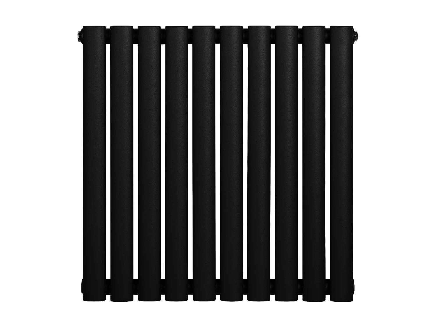 Horizontaal design radiator ovaal - 1 kolom - zwart - 600 x 600 mm