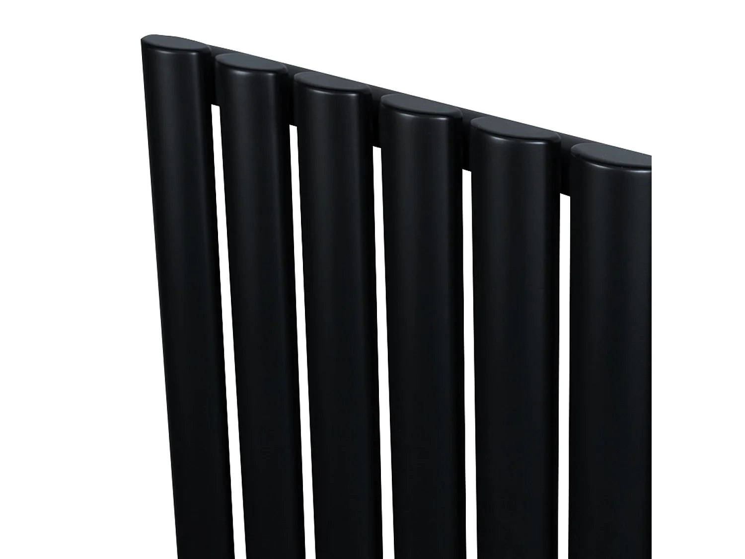 Horizontaal design radiator ovaal - 1 kolom - zwart - 600 x 600 mm