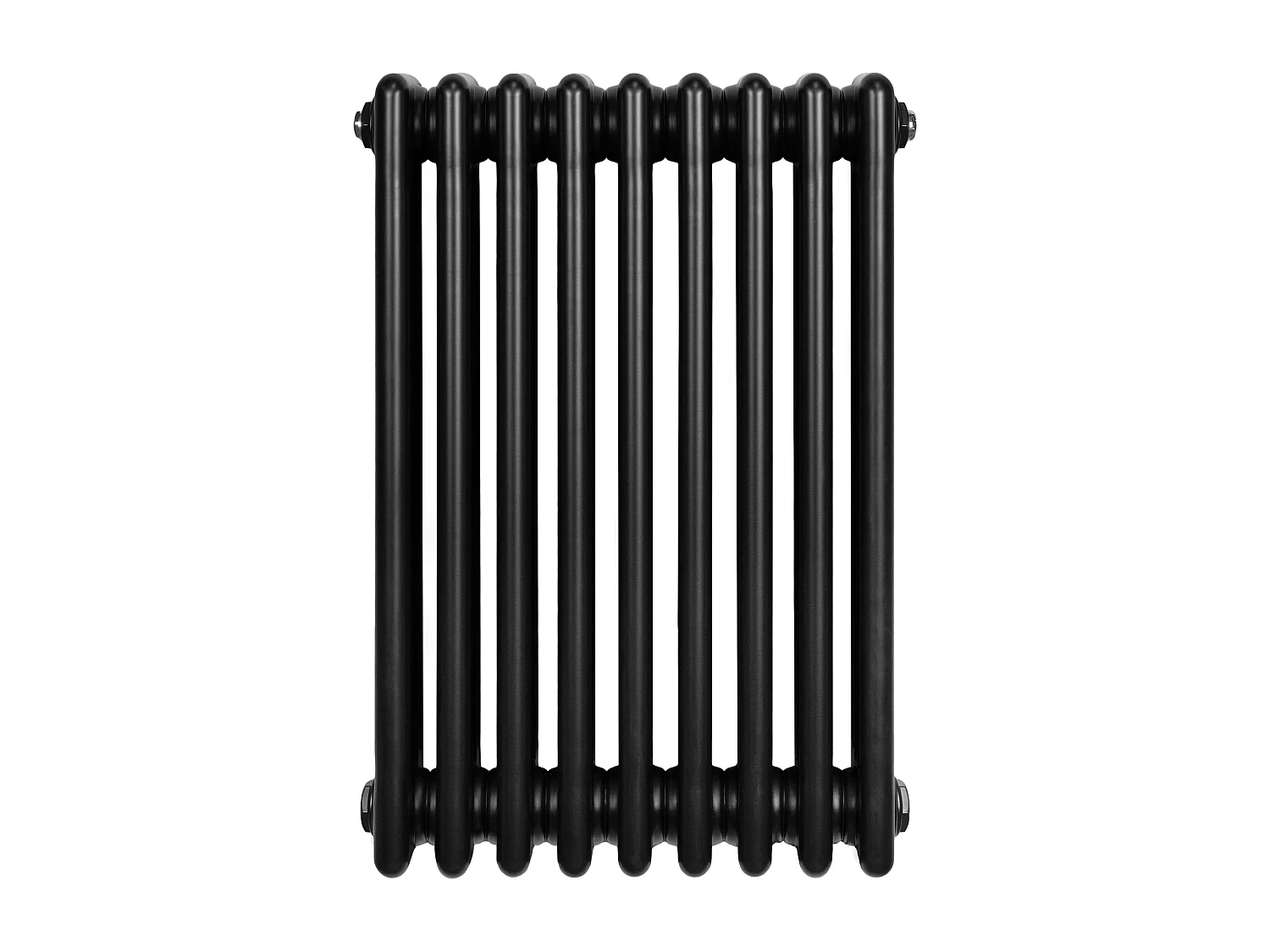 Radiador Tradicional Horizontal 4 Columnas - Negro | 600mm x 425mm | Acero Premium 523 W | Soportes, Kit, Cepillo | Garantía 15 Años | Calefacción
