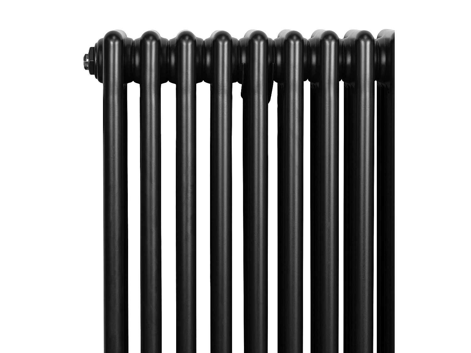 Radiador Tradicional Horizontal 4 Columnas - Negro | 600mm x 425mm | Acero Premium 523 W | Soportes, Kit, Cepillo | Garantía 15 Años | Calefacción