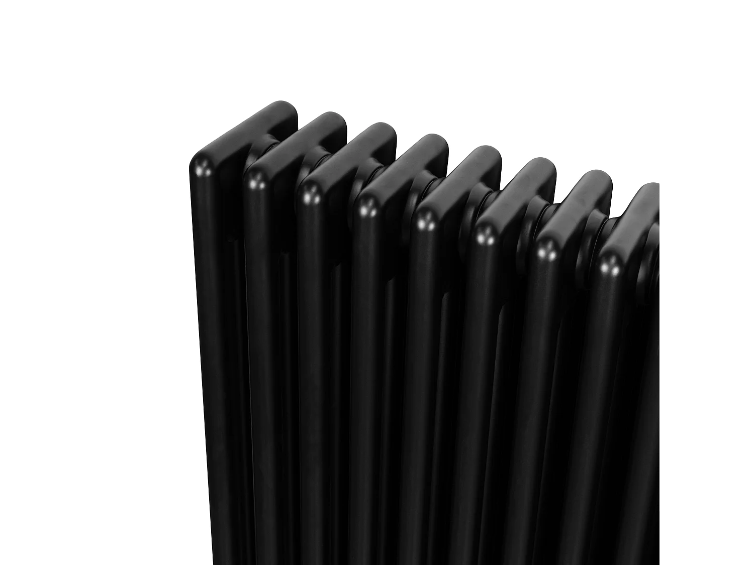Radiador Tradicional Horizontal 4 Columnas - Negro | 600mm x 425mm | Acero Premium 523 W | Soportes, Kit, Cepillo | Garantía 15 Años | Calefacción