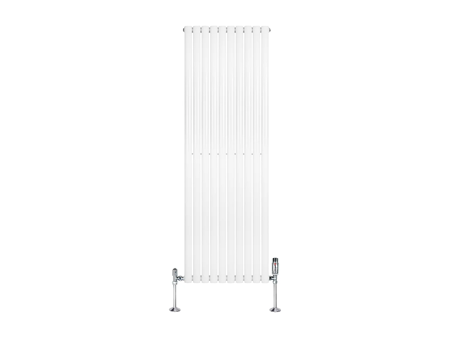 Verticale design radiator ovaal 1 kolom - wit - 1800x600 mm - thermostaatkraan