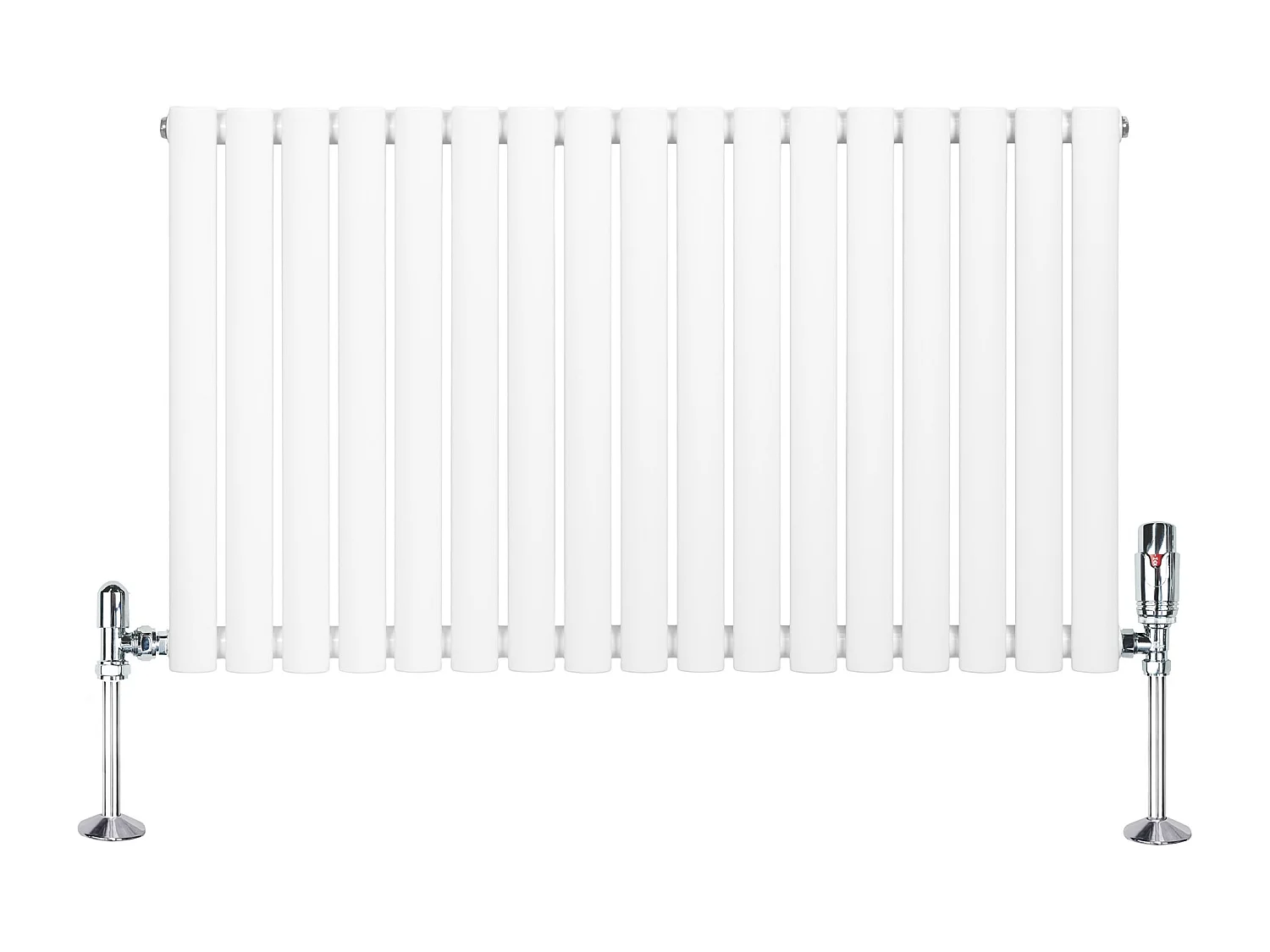 Horizontale design radiator ovaal 1 kolom - wit 600x1020 mm thermostaatkraan