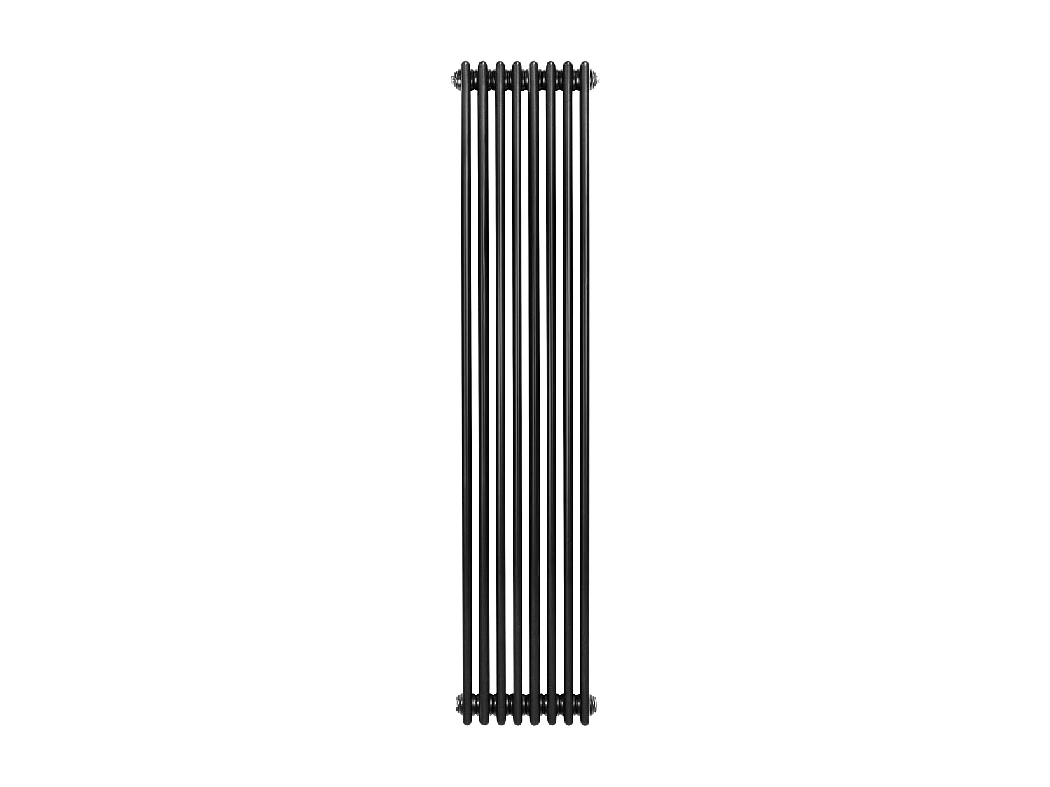 Radiador Vertical 4 Colunas 1800x380 mm - Preto, Aço Carbono 1.5 mm, 2304 W, Alta Eficiência, Fácil Instalação, Durável e Design Clássico