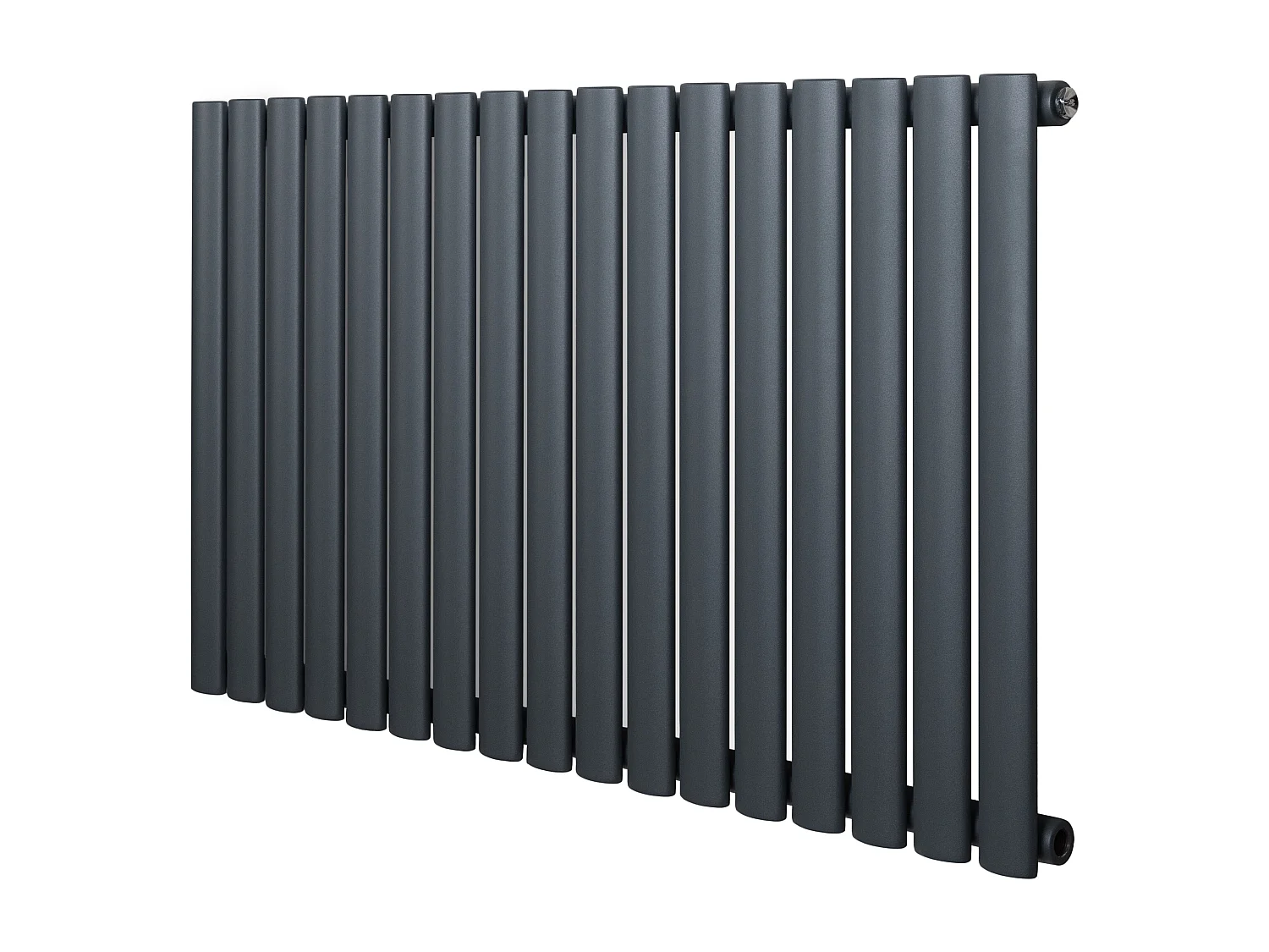 Horizontaal design radiator ovaal - 1 kolom - antraciet grijs - 600 x 1020 mm