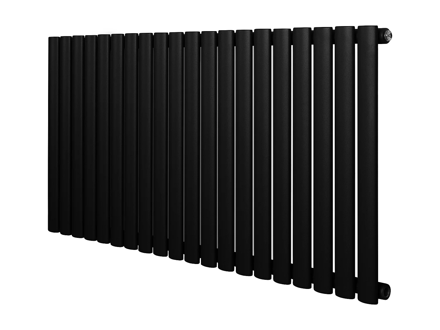 Horizontaal design radiator ovaal - 1 kolom - zwart - 600 x 1200 mm