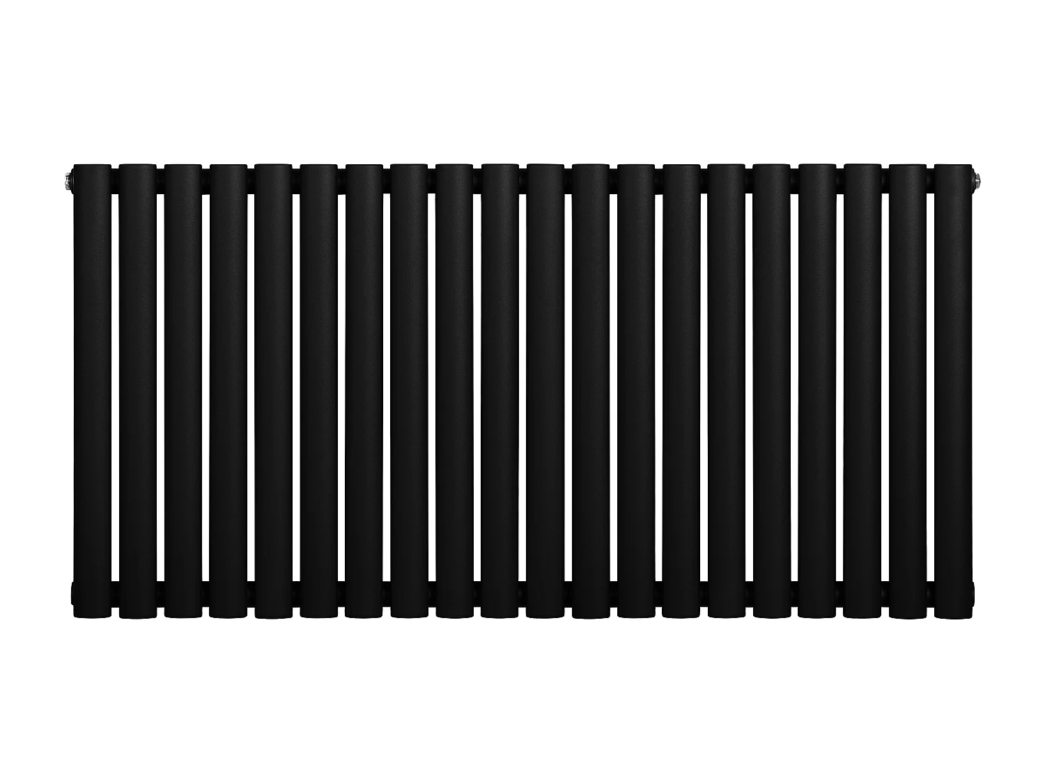 Horizontaal design radiator ovaal - 1 kolom - zwart - 600 x 1200 mm