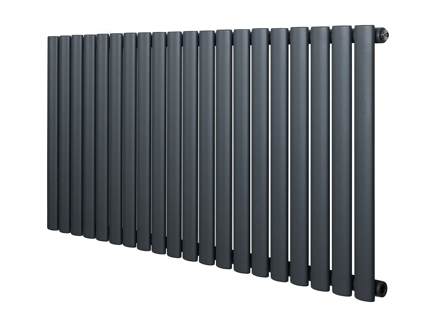 Horizontaal design radiator ovaal - 1 kolom - antraciet grijs - 600 x 1200 mm