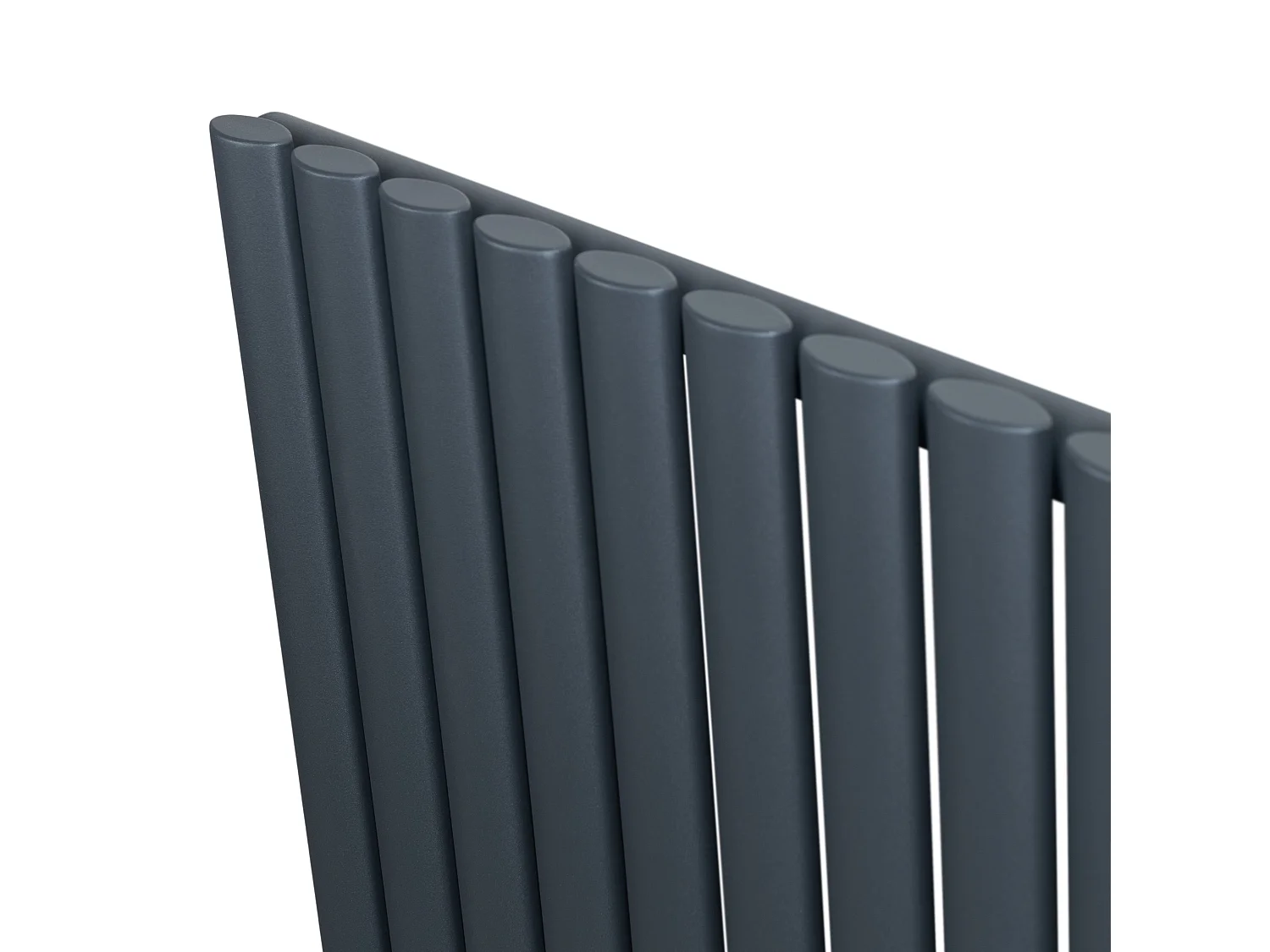 Horizontaal design radiator ovaal - 1 kolom - antraciet grijs - 600 x 1200 mm