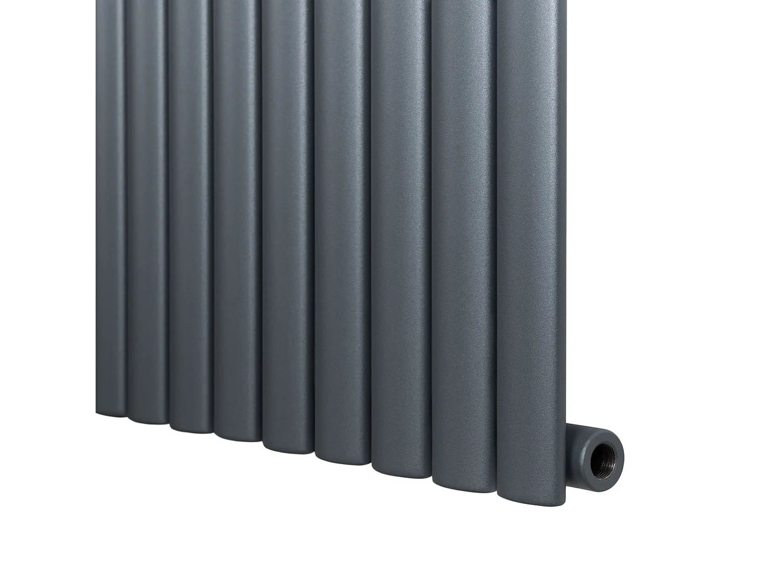 Horizontaal design radiator ovaal - 1 kolom - antraciet grijs - 600 x 1200 mm