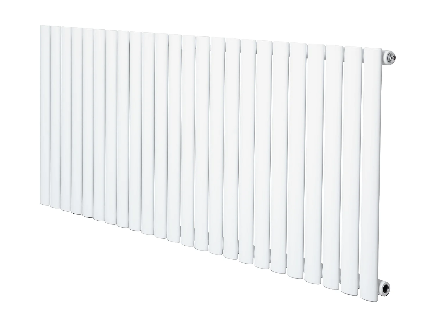 Horizontaal design radiator ovaal - 1 kolom - wit - 600 x 1440 mm