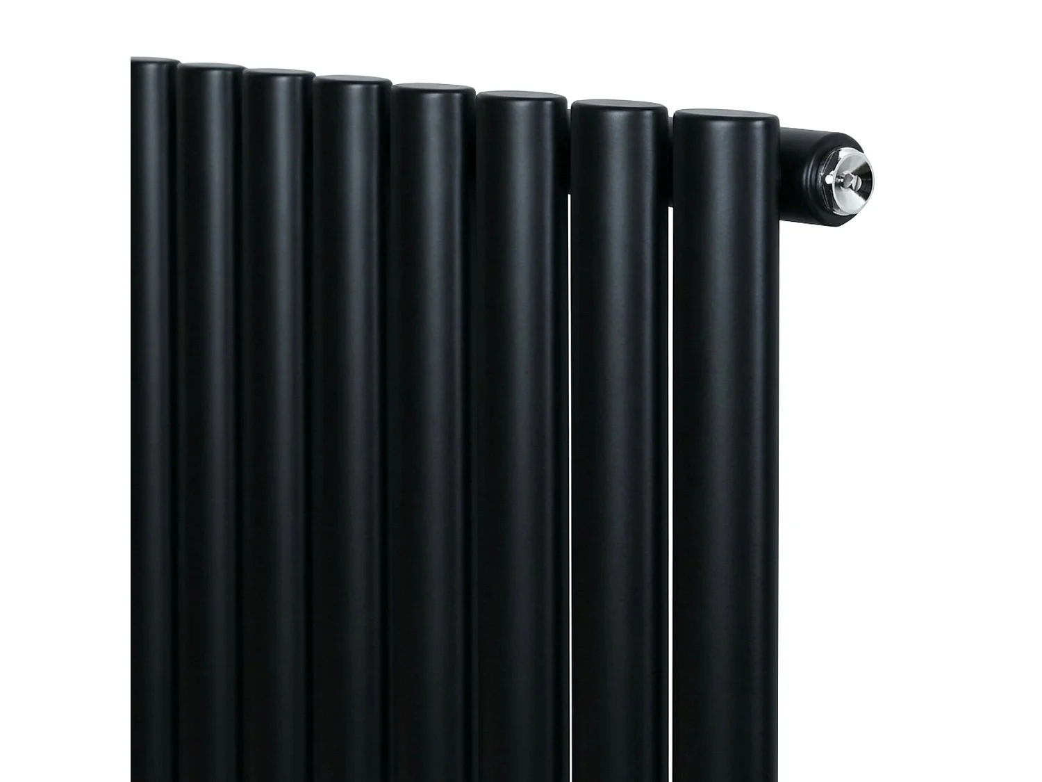 Radiateur Ovale à 1 Panneau 1800 x 360 mm en Acier Noir Horizontale