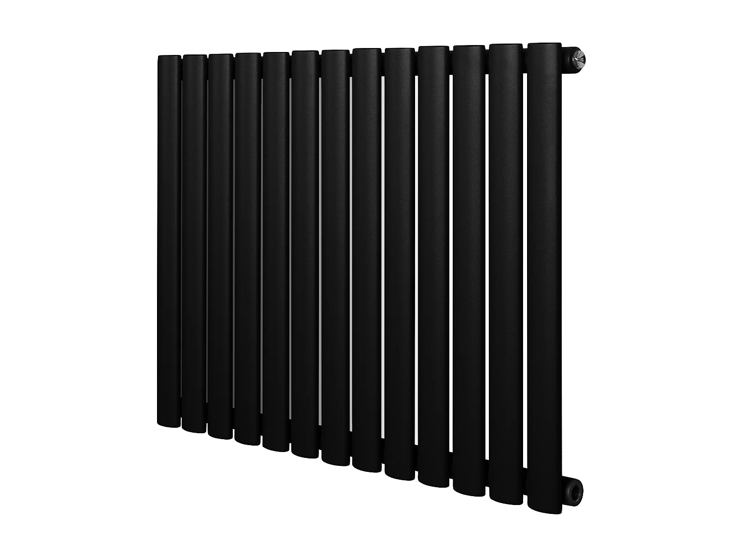 Horizontaal design radiator ovaal - 1 kolom - zwart - 600 x 780 mm