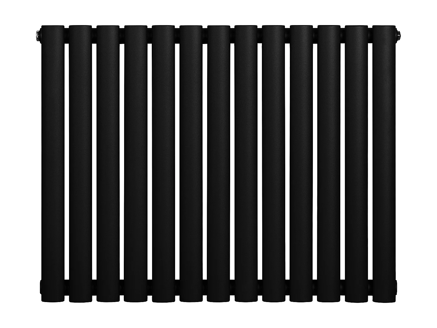 Horizontaal design radiator ovaal - 1 kolom - zwart - 600 x 780 mm