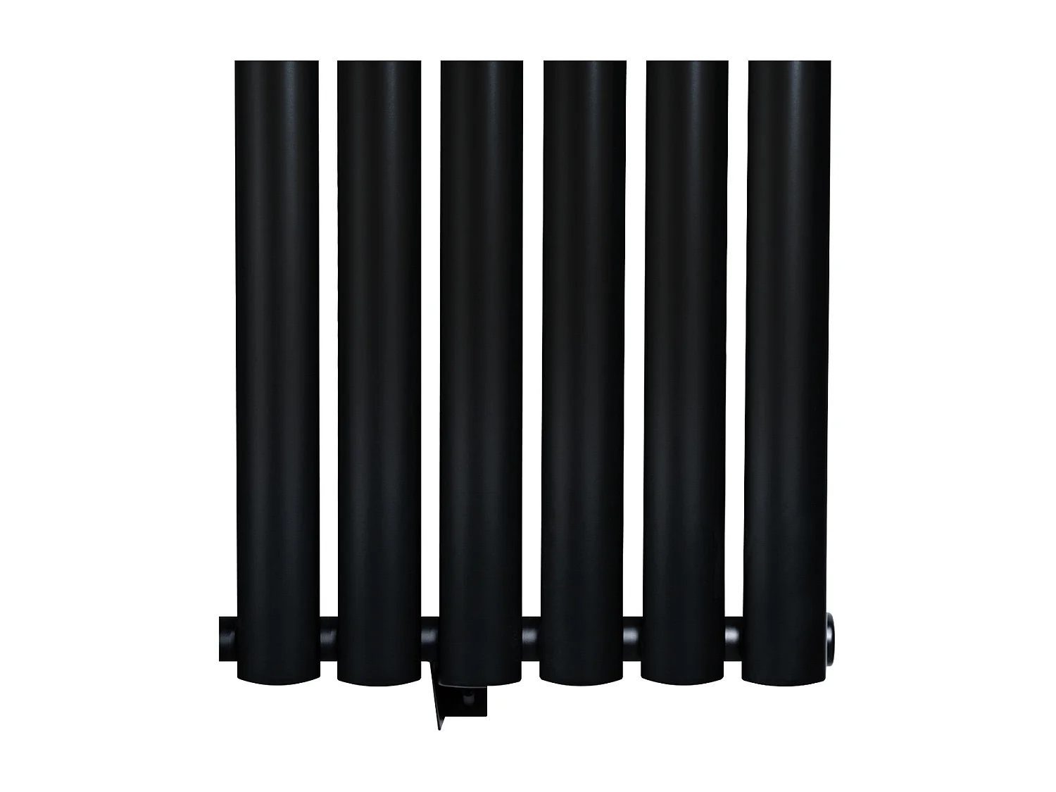 Horizontaal design radiator ovaal - 1 kolom - zwart - 600 x 780 mm