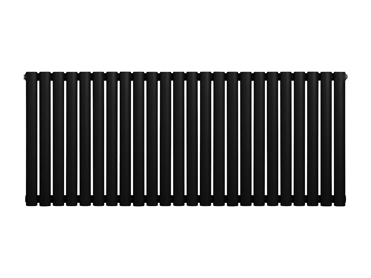 Horizontaal design radiator ovaal - 1 kolom - zwart - 600 x 1440 mm