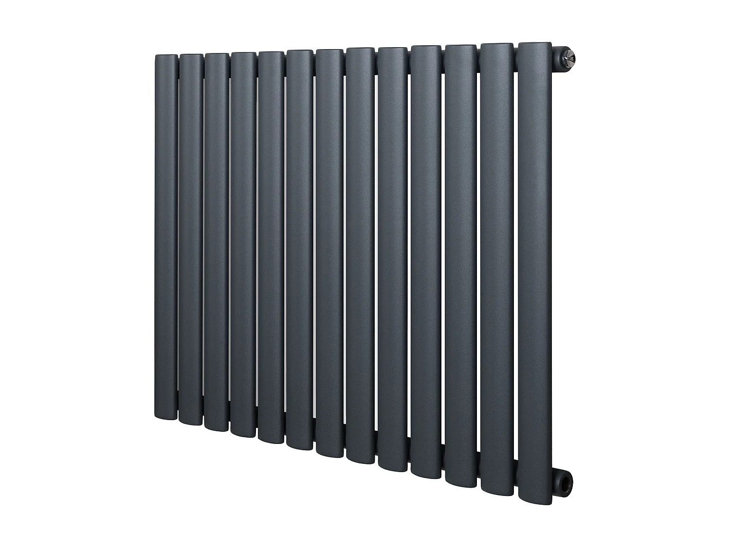 Horizontaal design radiator ovaal - 1 kolom - antraciet grijs - 600 x 780 mm