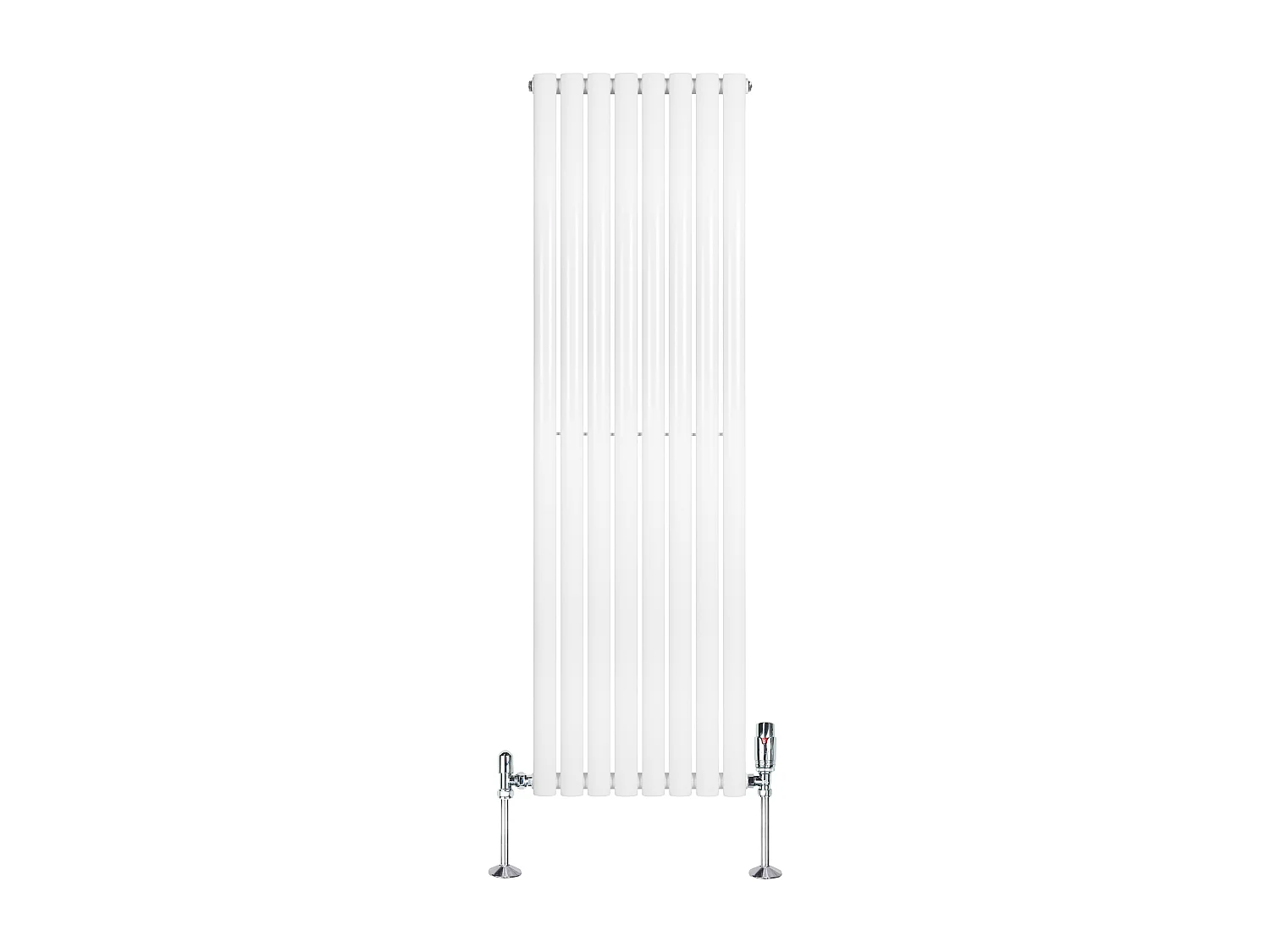 Verticale design radiator ovaal 1 kolom - wit 1600x480 mm thermostaatkraan