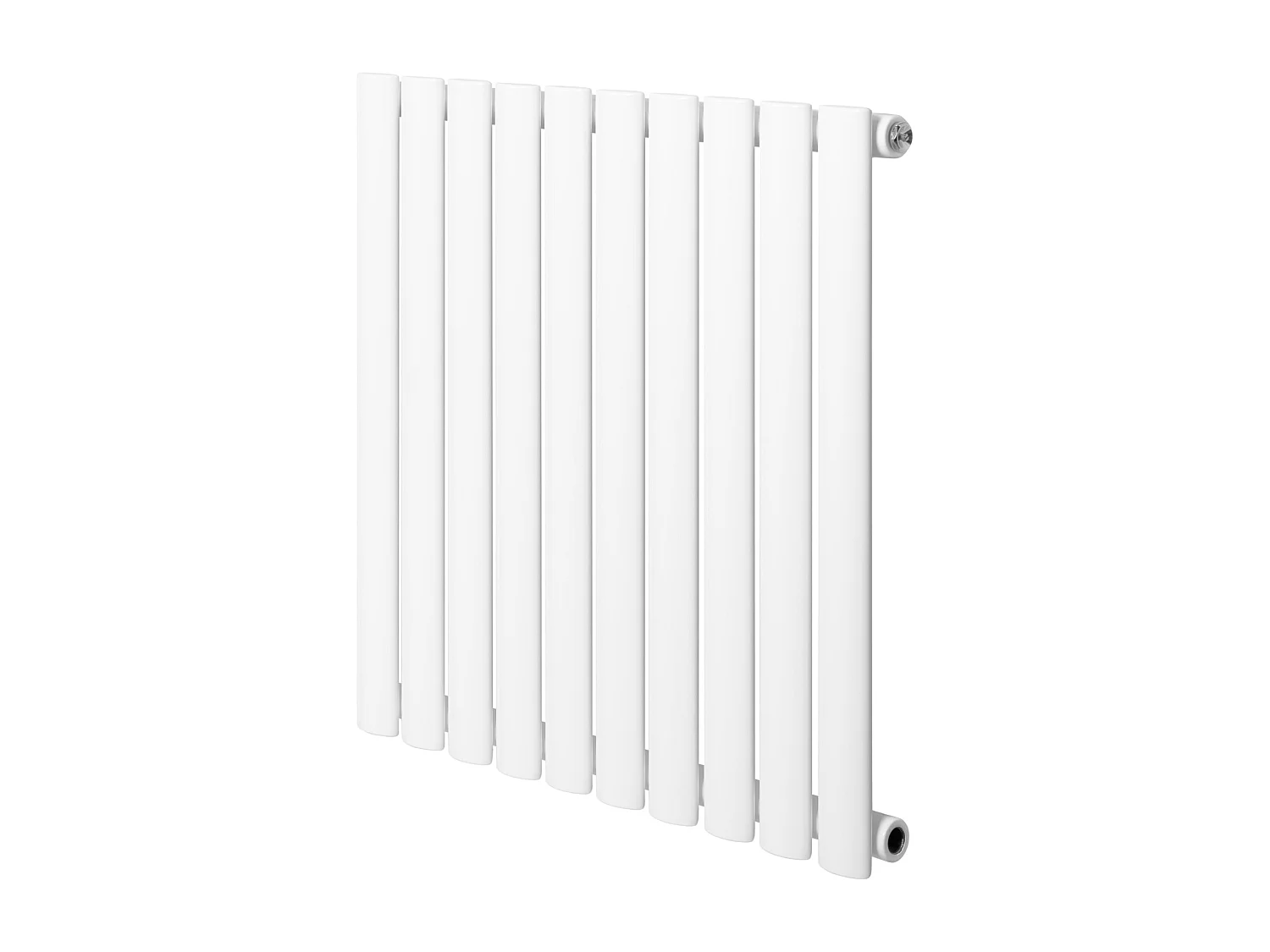Horizontaal design radiator ovaal - 1 kolom - wit - 600 x 600 mm