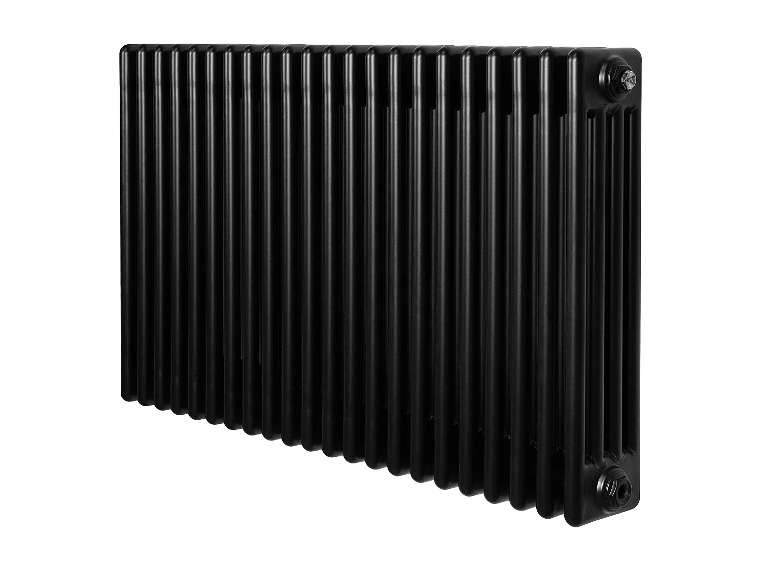 Radiador Tradicional Horizontal 4 Columnas - Negro | 600mm x 1010mm | Acero Premium 1280 W | Soportes, Kit, Cepillo | Garantía 15 Años | Calefacción
