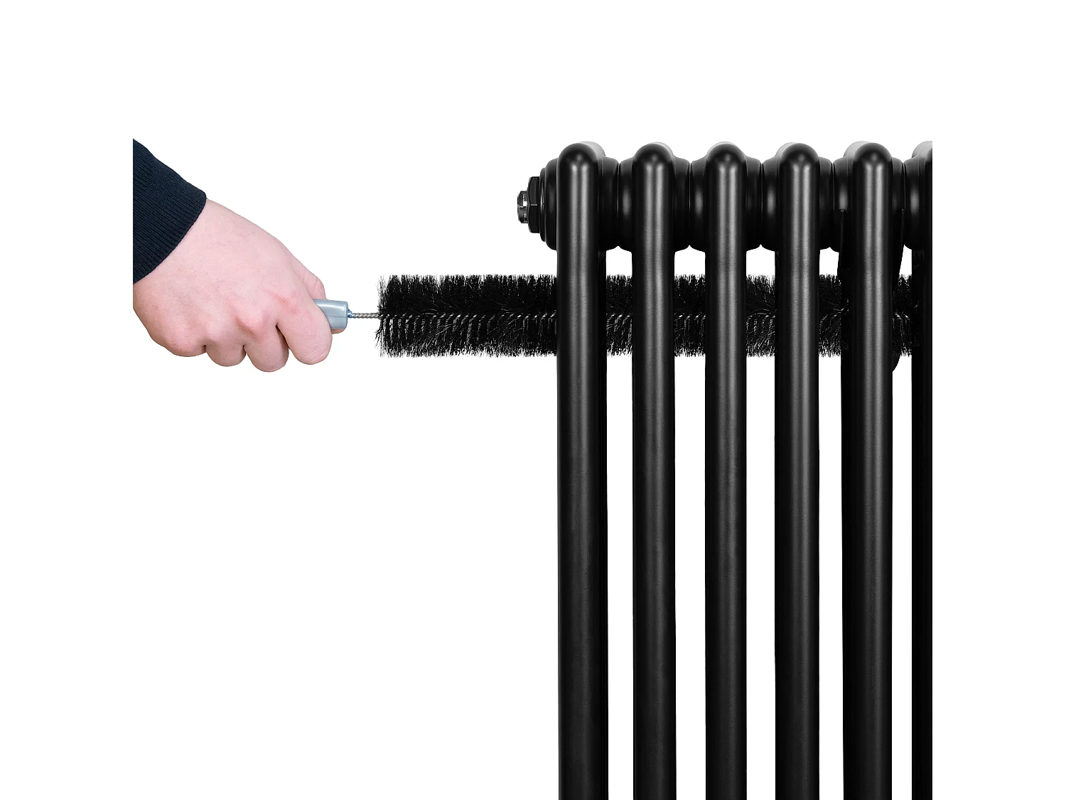 Radiador Tradicional Horizontal 4 Columnas - Negro | 600mm x 1010mm | Acero Premium 1280 W | Soportes, Kit, Cepillo | Garantía 15 Años | Calefacción