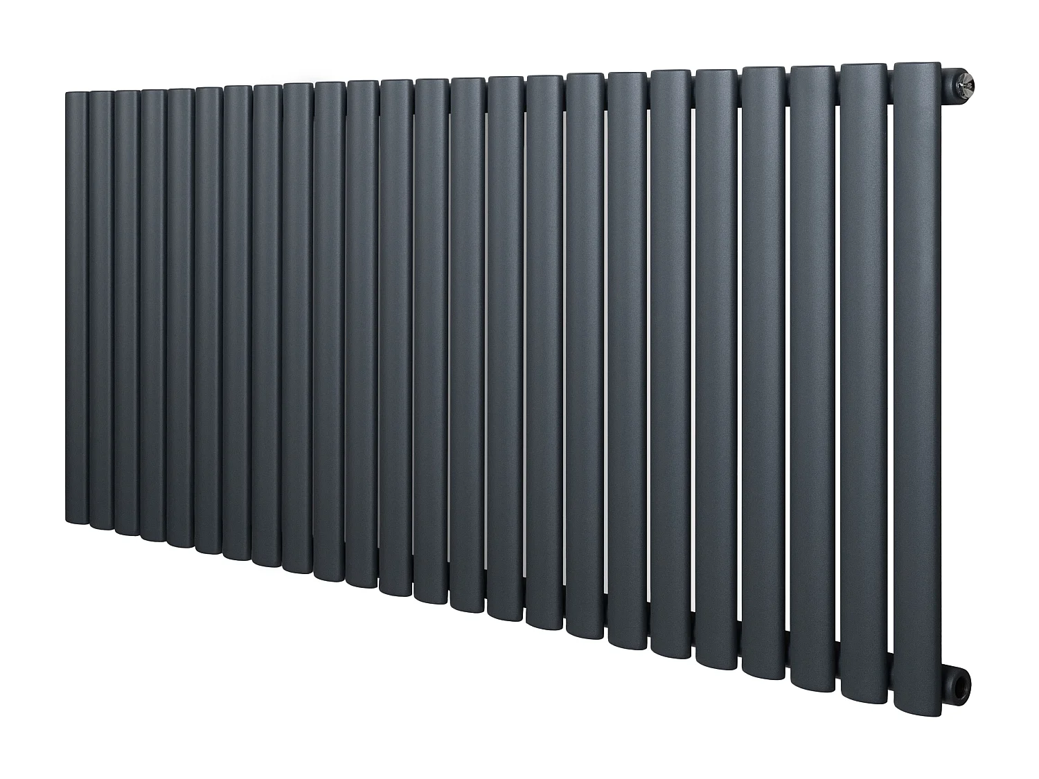 Horizontaal design radiator ovaal - 1 kolom - antraciet grijs - 600 x 1440 mm