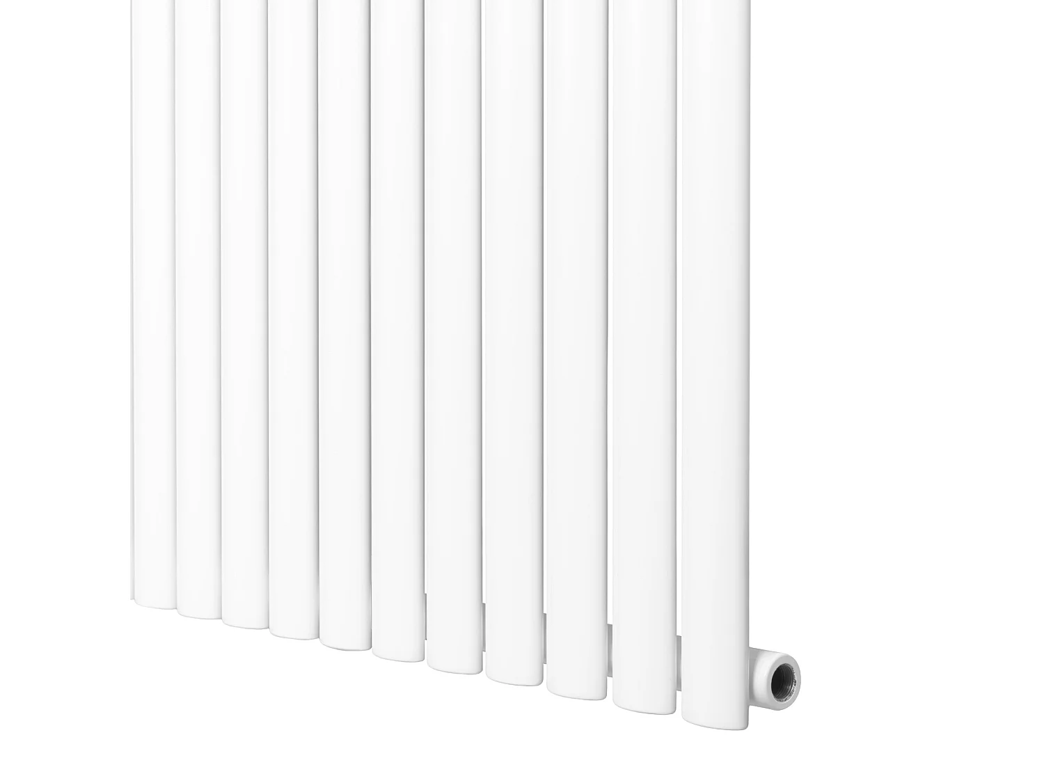Radiateur Ovale à 1 Panneau 1800 x 360 mm en Acier Blanc Horizontale