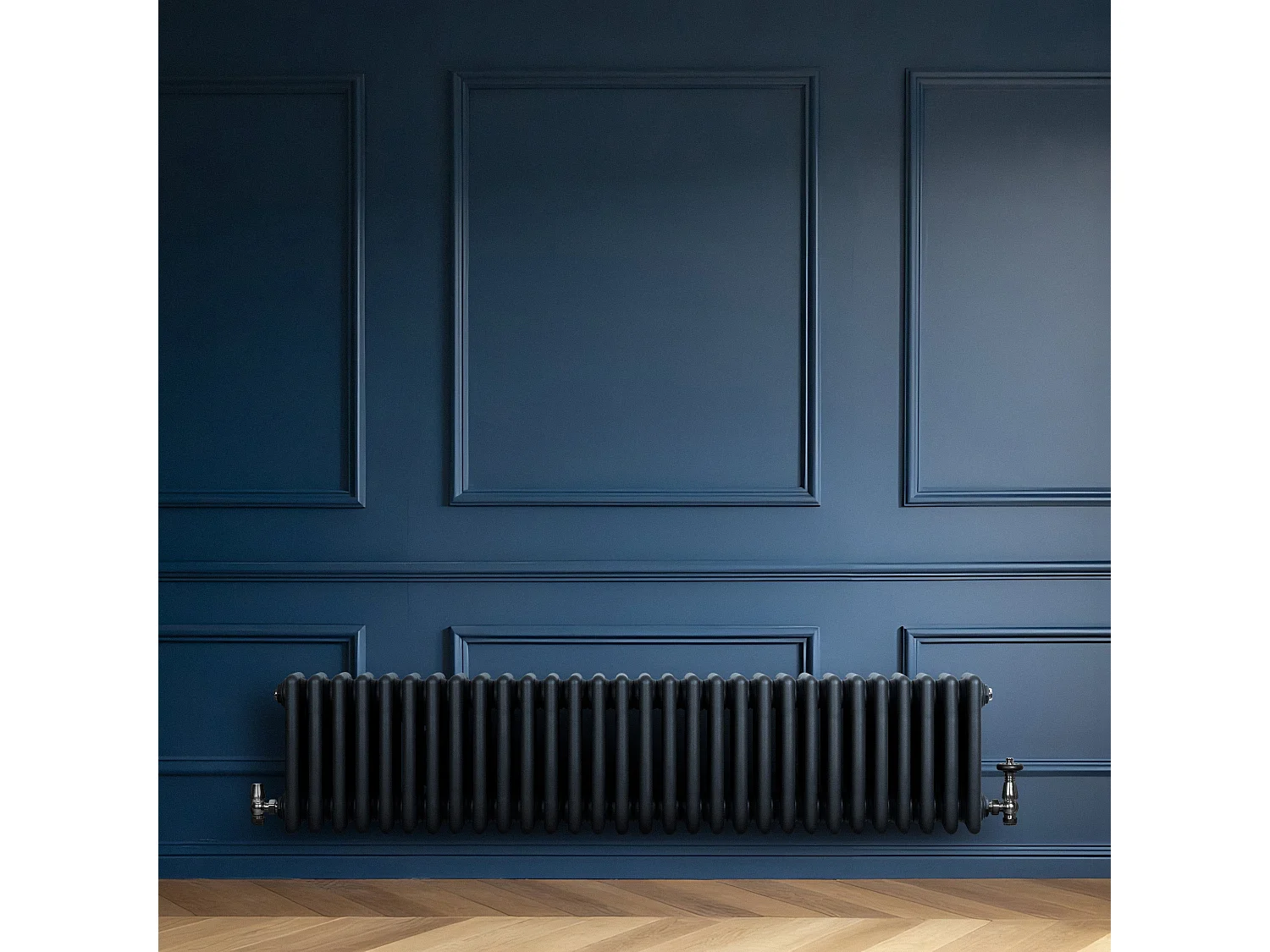 Radiador Horizontal 4 Colunas 300x1370 mm - Cinza Antracite, Aço Carbono 1.5 mm, 1519 W, Alta Eficiência, Fácil Instalação, Durável e Design Clássico