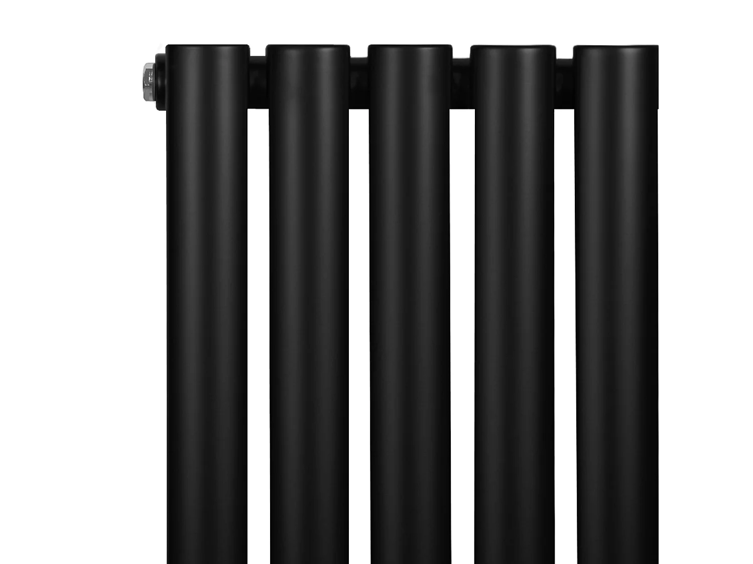 Horizontale design radiator ovaal 1 kolom - zwart 600x780 mm thermostaatkraan