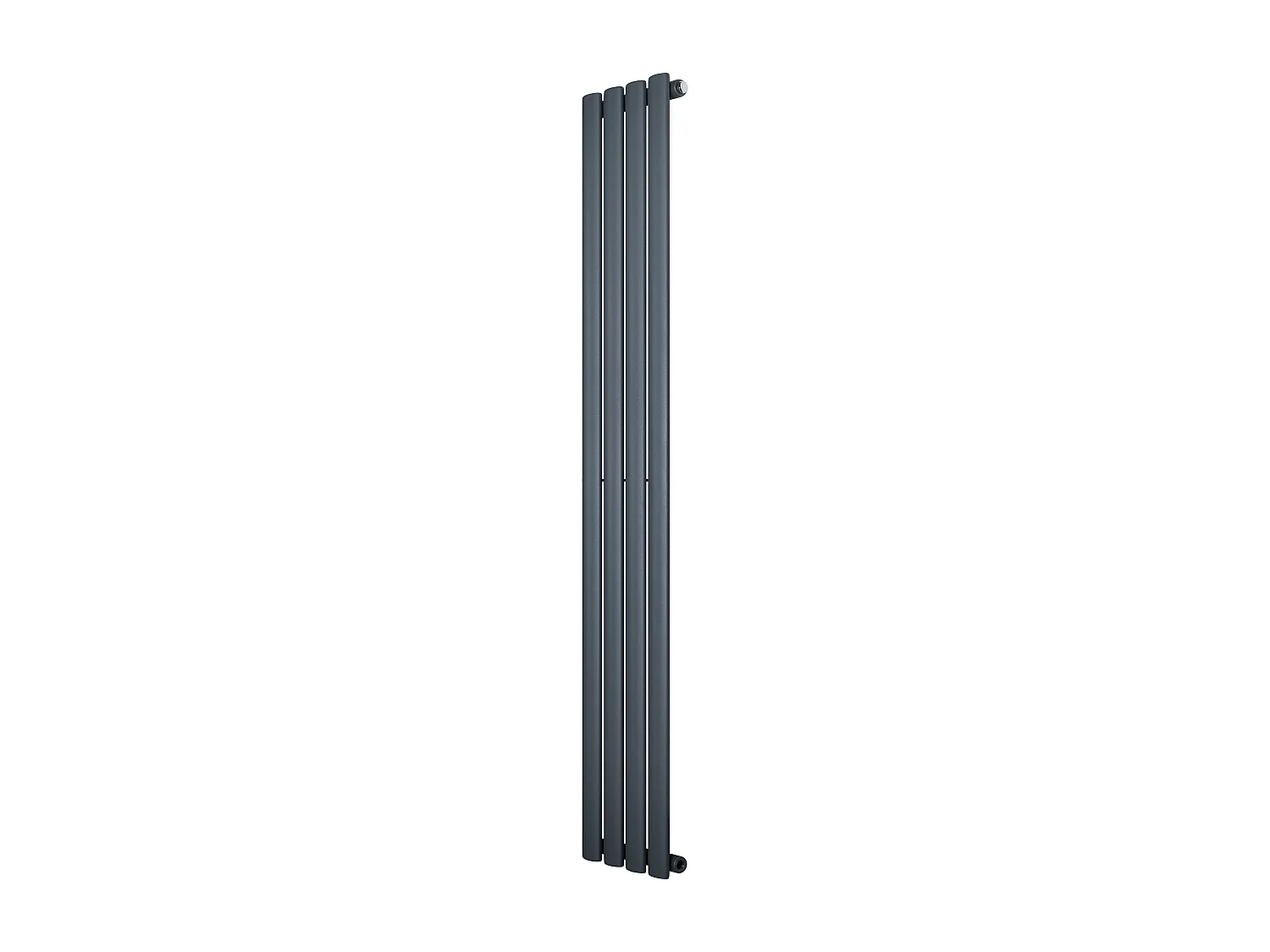 Verticaal design radiator ovaal - 1 kolom - antraciet grijs - 1600 x 240 mm