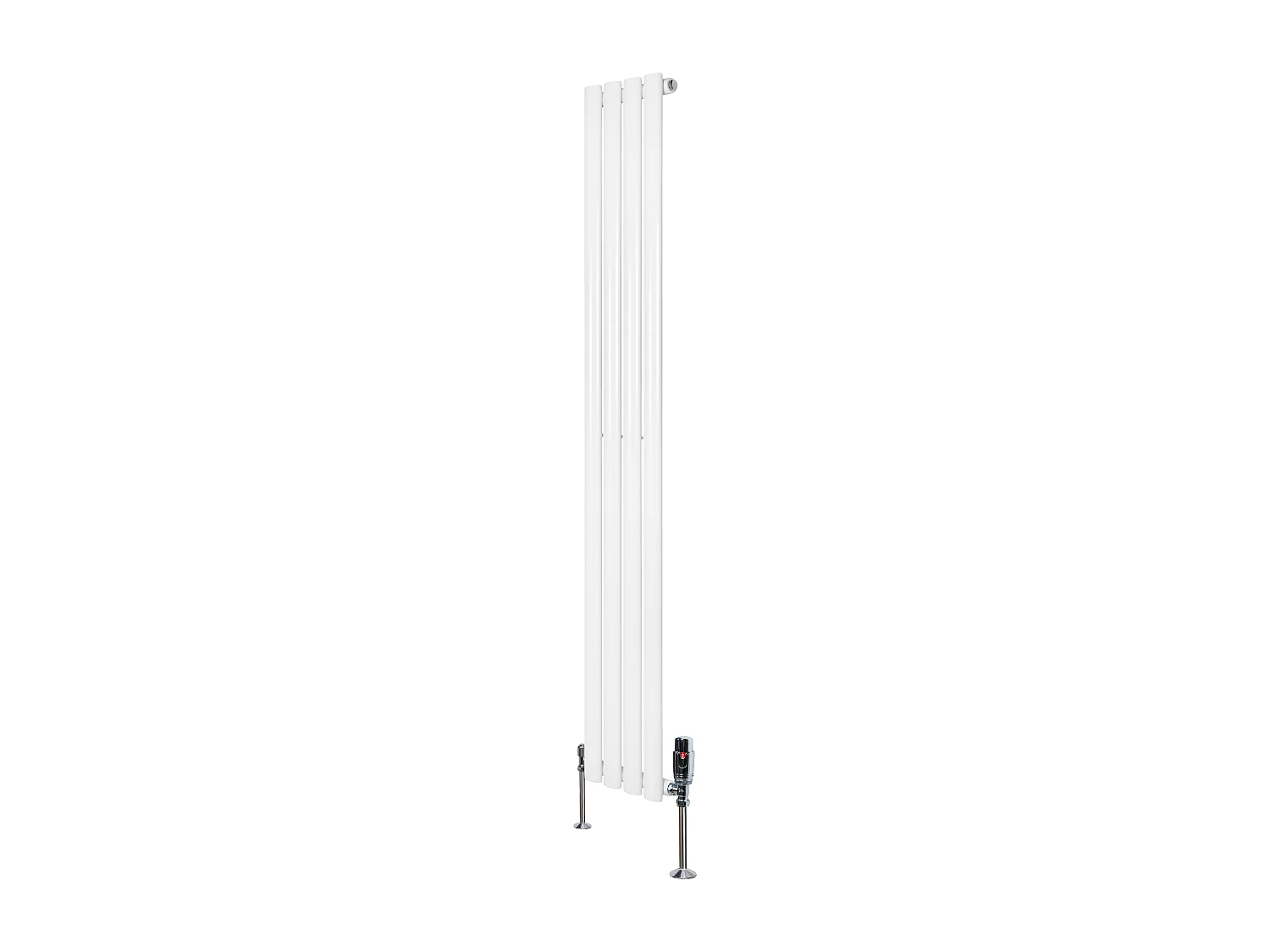 Verticale design radiator ovaal 1 kolom - wit 1600x240 mm thermostaatkraan