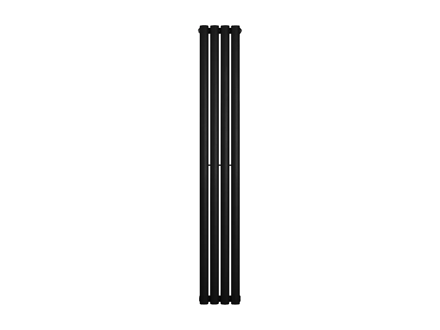 Verticaal design radiator ovaal - 1 kolom - zwart - 1600 x 240 mm