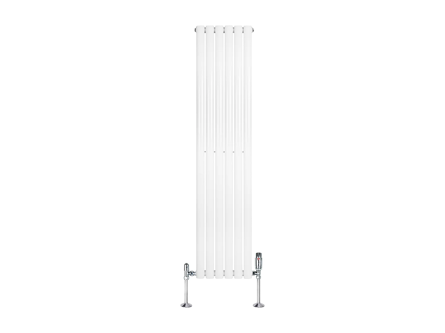 Verticale design radiator ovaal 1 kolom - wit 1600x360 mm thermostaatkraan