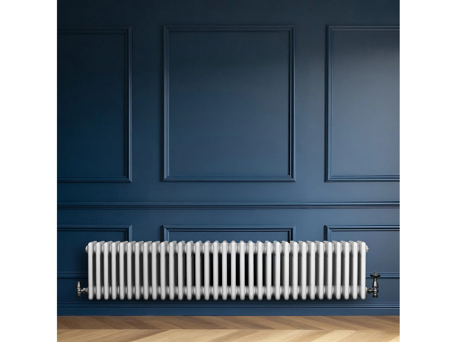 Radiador Horizontal 4 Colunas 300x1505 mm - Branco, Aço Carbono 1.5 mm, 1672 W, Alta Eficiência, Fácil Instalação, Durável e Design Clássico