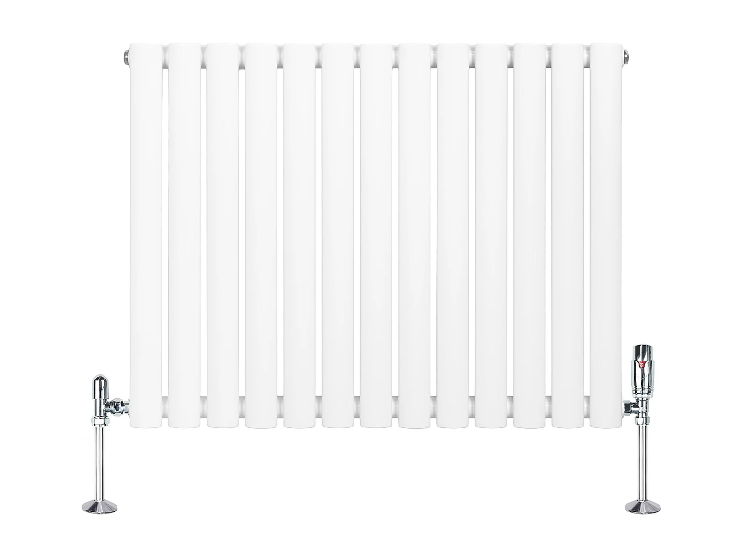 Horizontale design radiator ovaal 1 kolom - wit 600x780 mm thermostaatkraan