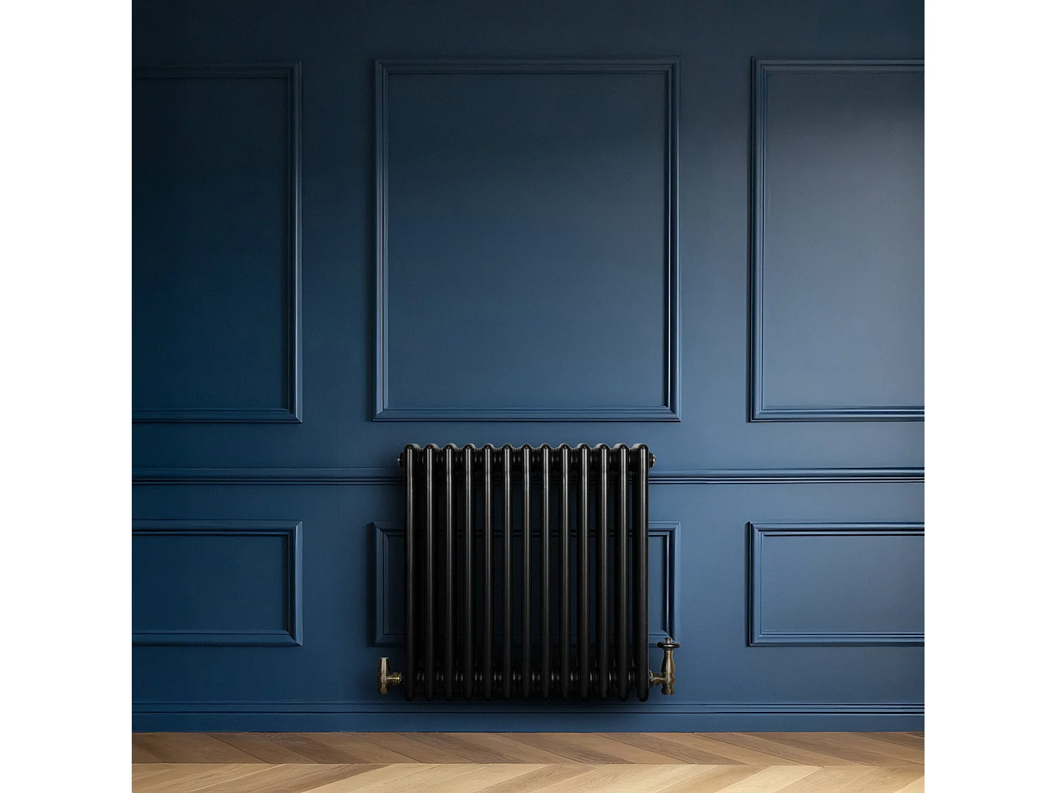 Radiador Horizontal 4 Colunas 600x605 mm - Preto, Aço Carbono 1.5 mm, 756 W, Alta Eficiência, Fácil Instalação, Durável e Design Clássico