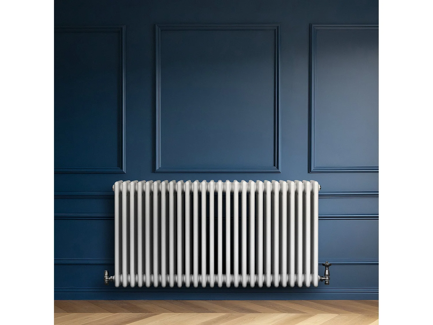 Radiador Tradicional Horizontal 4 Columnas - Blanco | 600mm x 1190mm | Acero Premium 1512W | Soportes, Kit, Cepillo | Garantía 15 Años | Calefacción