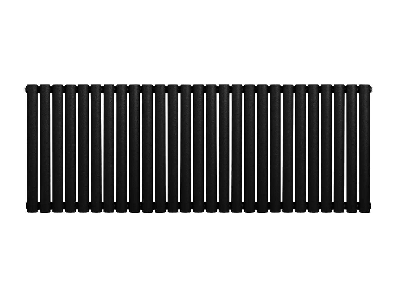 Horizontaal design radiator ovaal - 1 kolom - zwart - 600 x 1620 mm