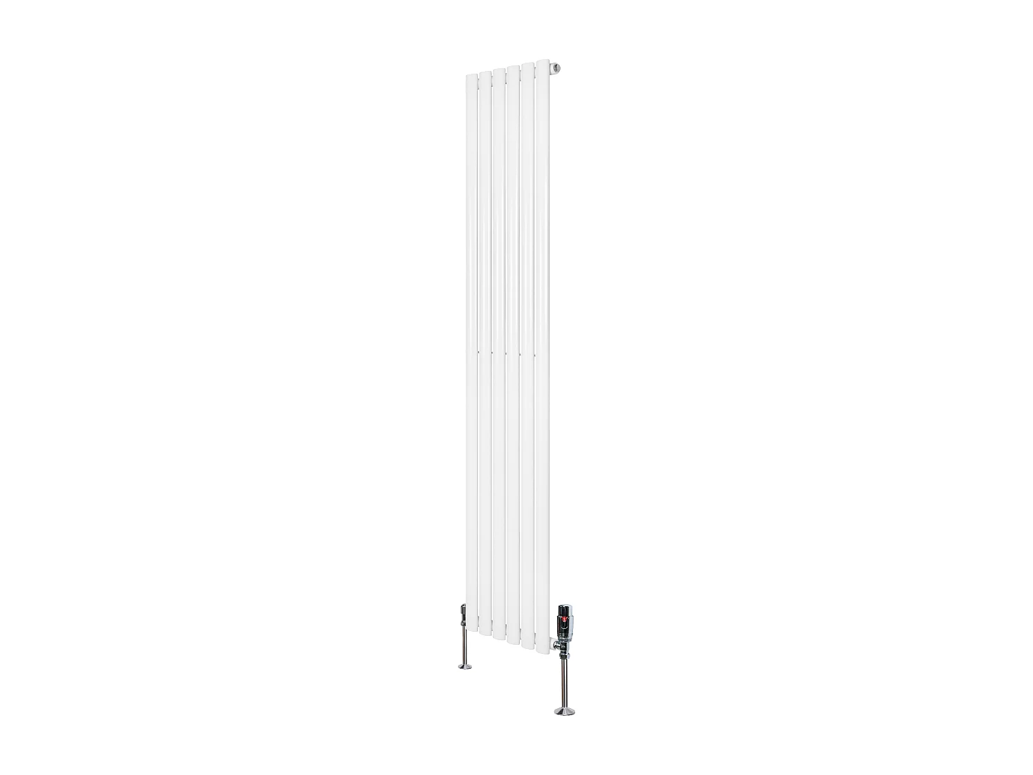 Verticale design radiator ovaal 1 kolom - wit 1800x360 mm thermostaatkraan