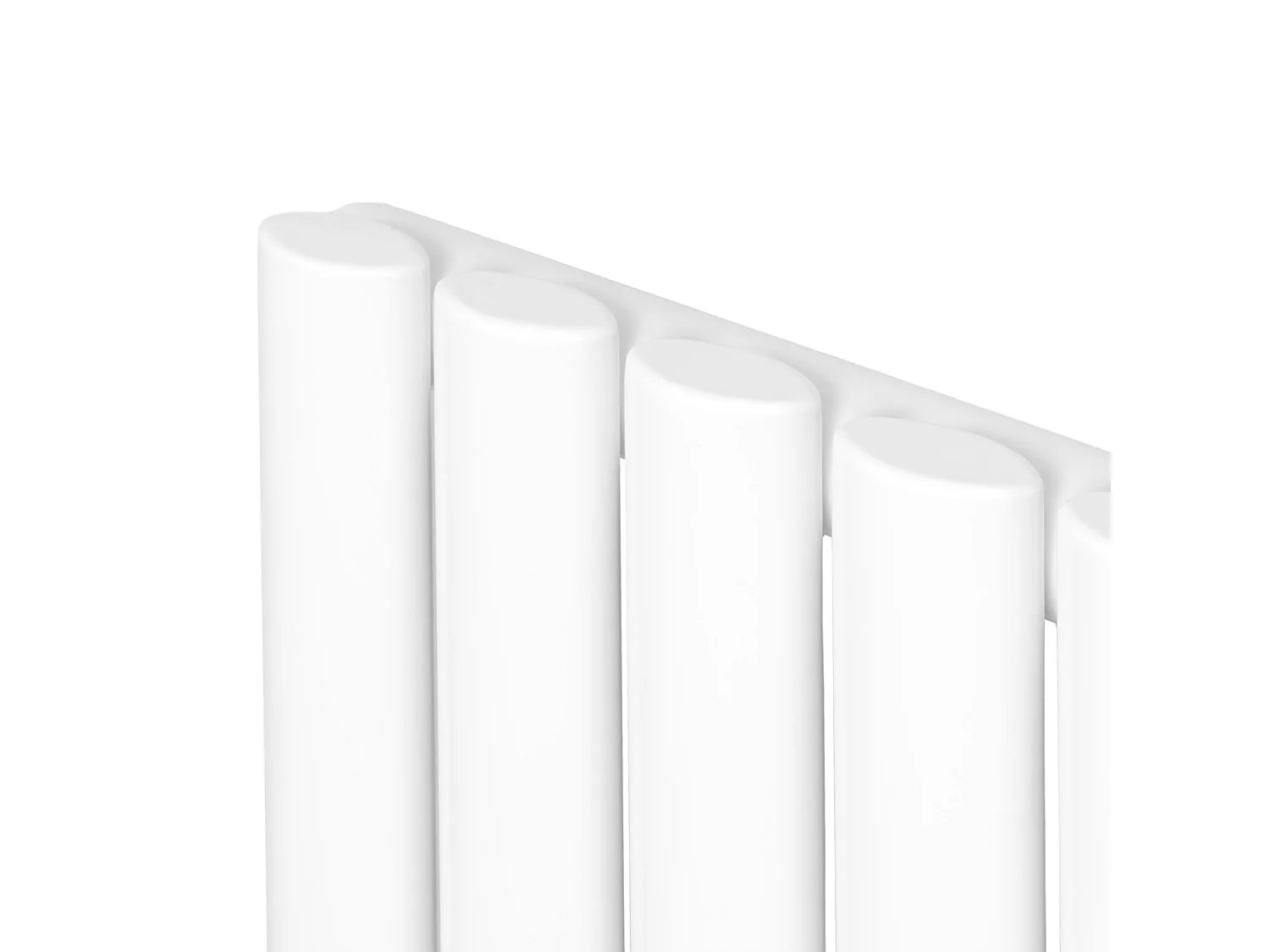 Radiateur Ovale 1 Panneau & Vannes 1800 x 360 mm en Acier Blanc Horizontale