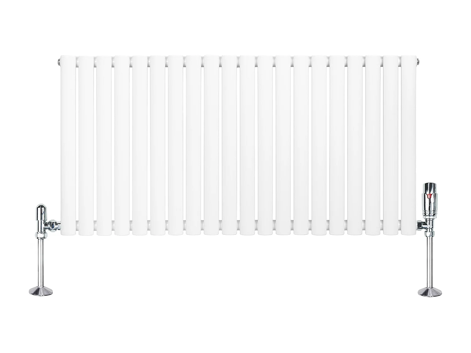 Horizontale design radiator ovaal 1 kolom - wit 600x1200 mm thermostaatkraan