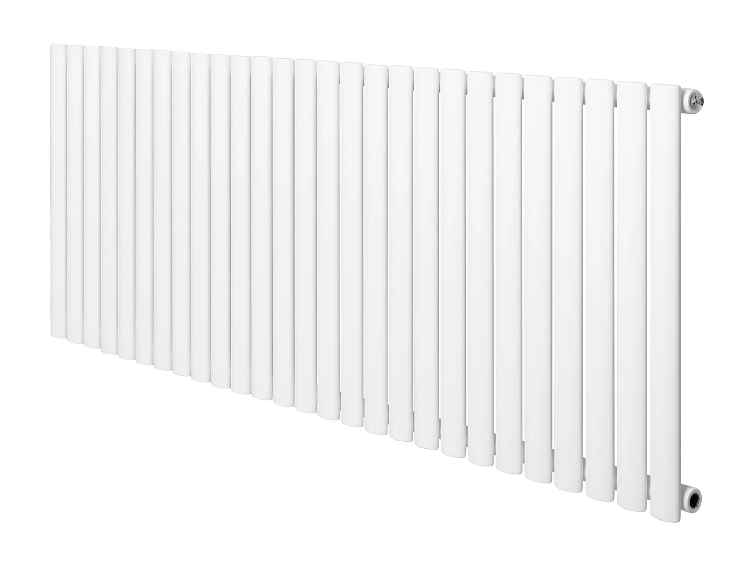 Horizontaal design radiator ovaal - 1 kolom - wit - 600 x 1620 mm