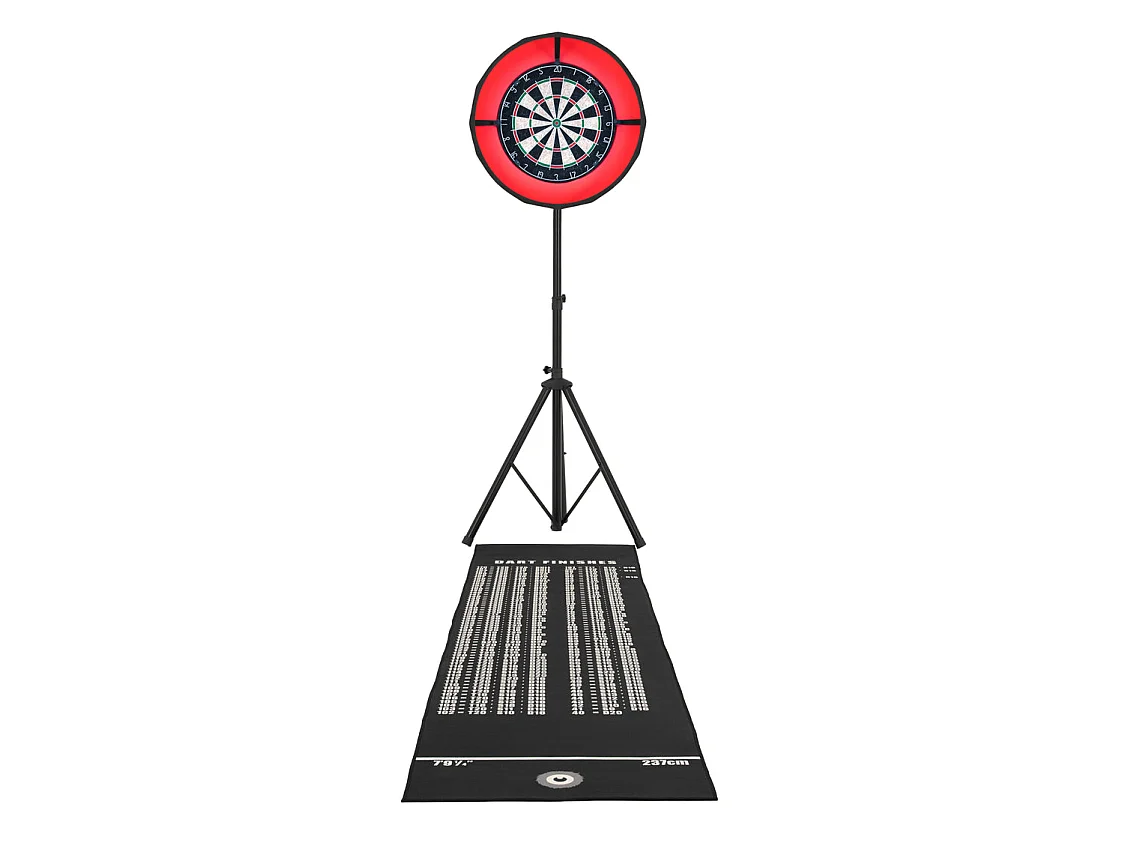 Table Multi Jeux 7 en 1 Chêne Ensemble Fléchettes Billard Ping Pong Air Hockey