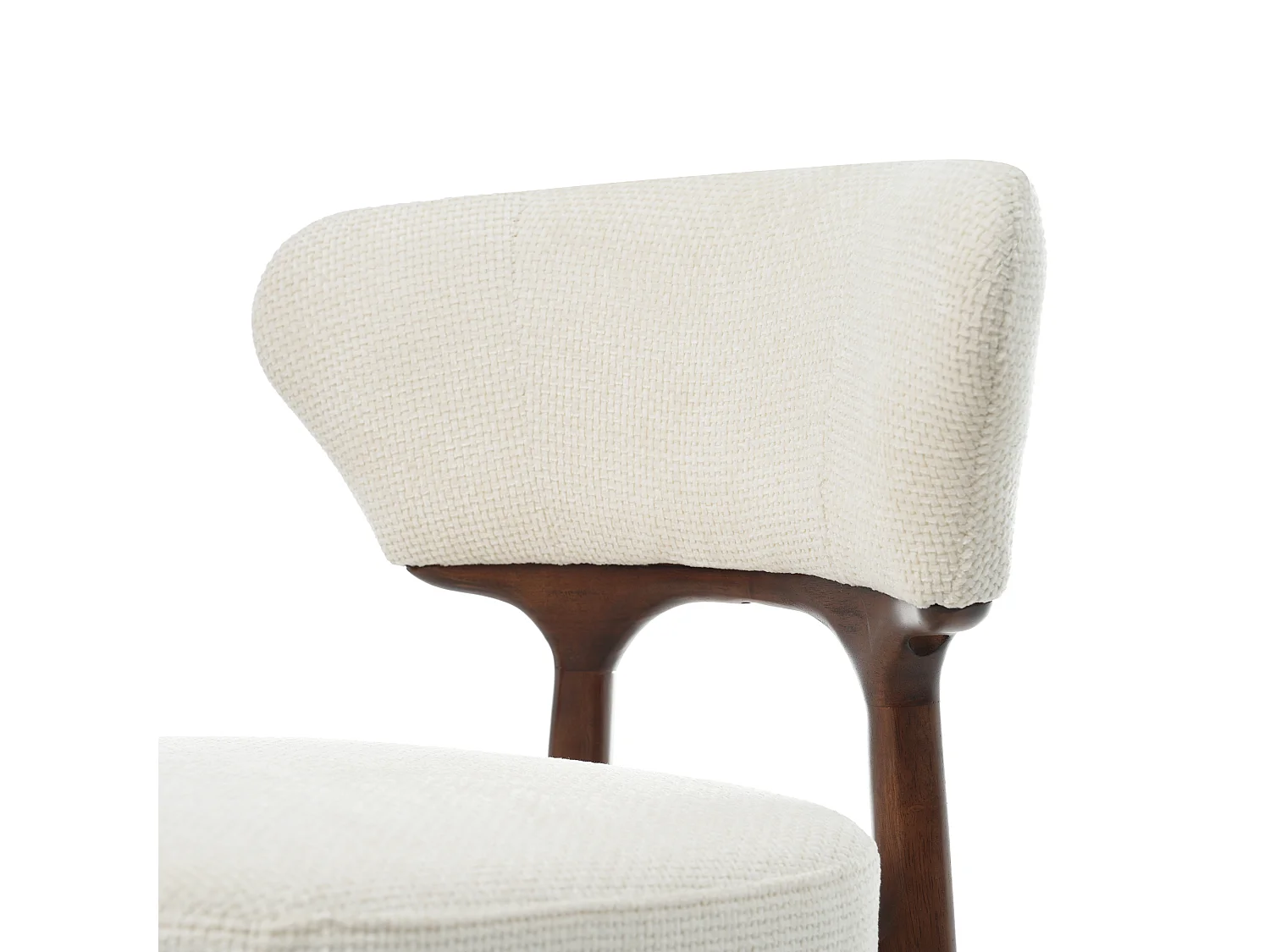 Set van 4 massief houten eetkamerstoelen - 53 x 58,5 x 75 cm - Moderne stijl - fluweel - beige