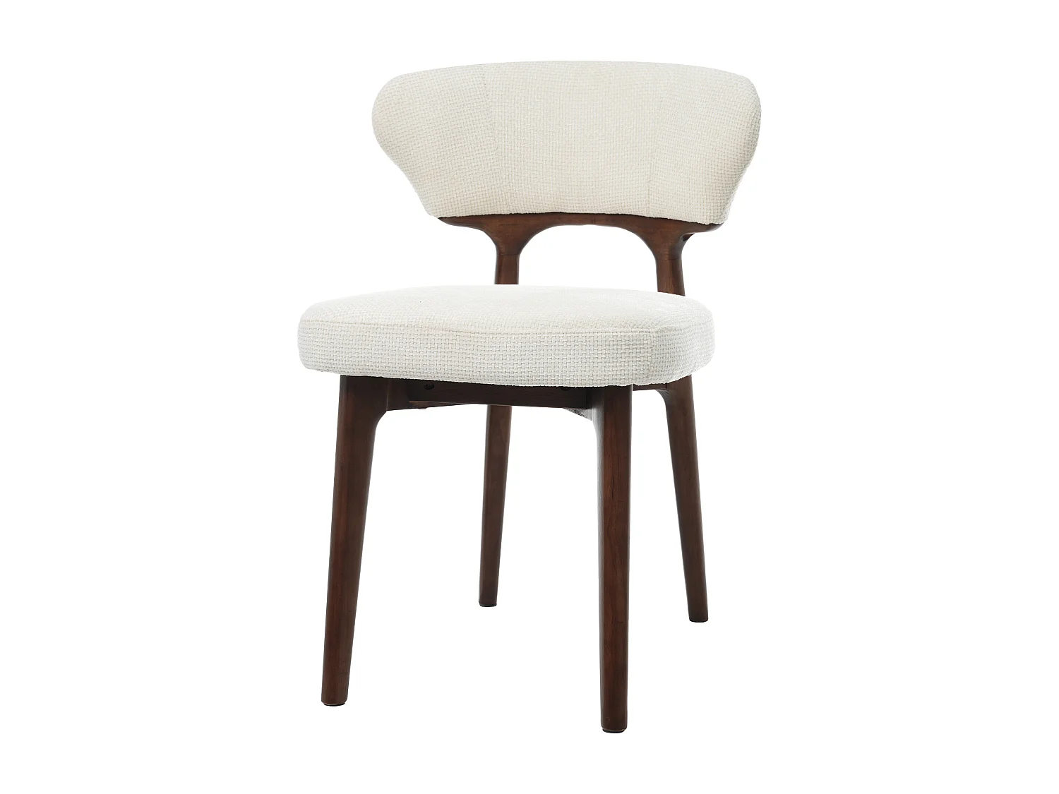 Set van 2 massief houten eetkamerstoelen - 53 x 58,5 x 75 cm - Moderne stijl - fluweel - beige