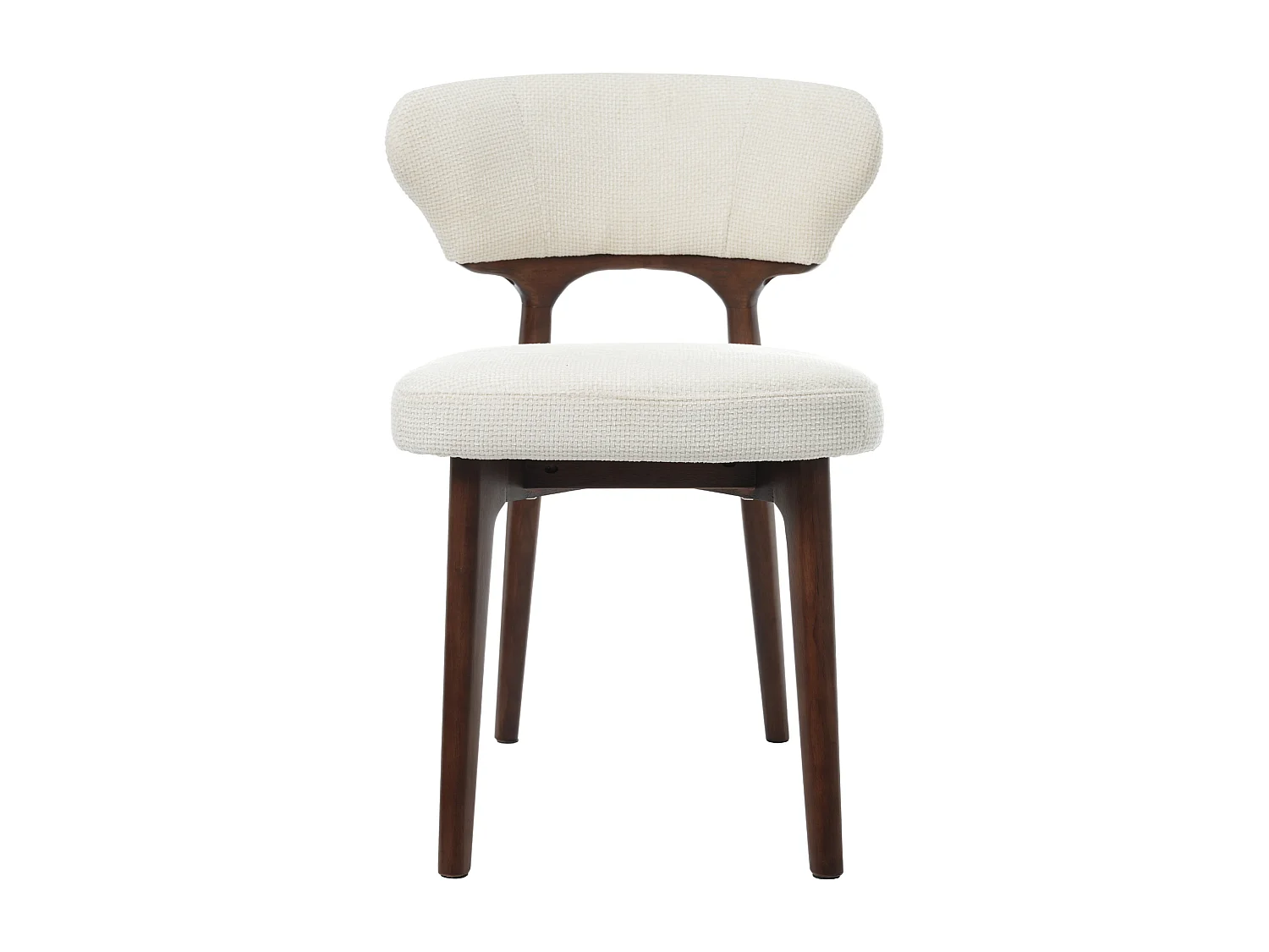 Set van 2 massief houten eetkamerstoelen - 53 x 58,5 x 75 cm - Moderne stijl - fluweel - beige