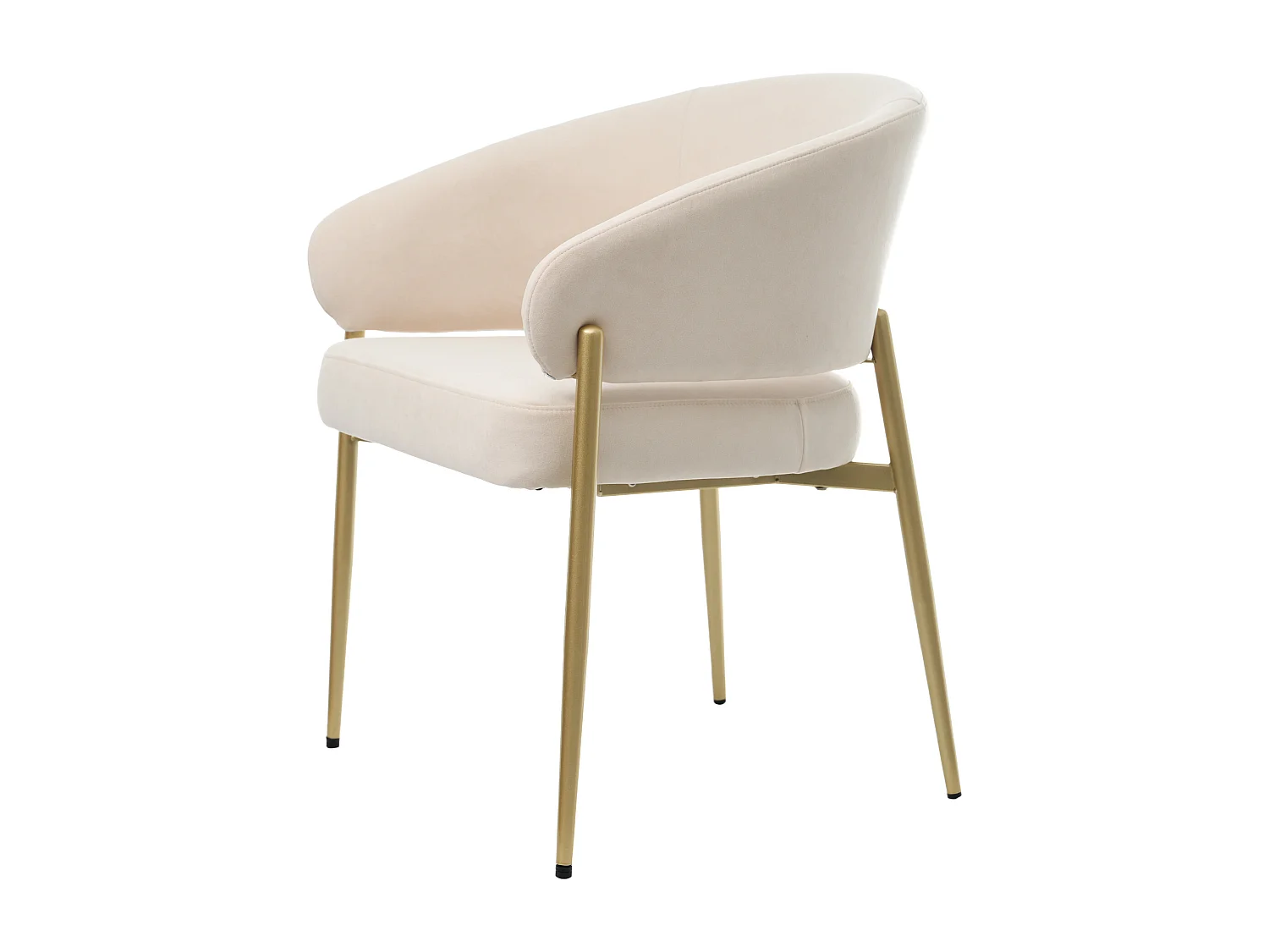 Set van 6 eetkamerstoelen - 58 x 61 x 78 cm - Moderne stijl - gouden poten - fluweel - beige